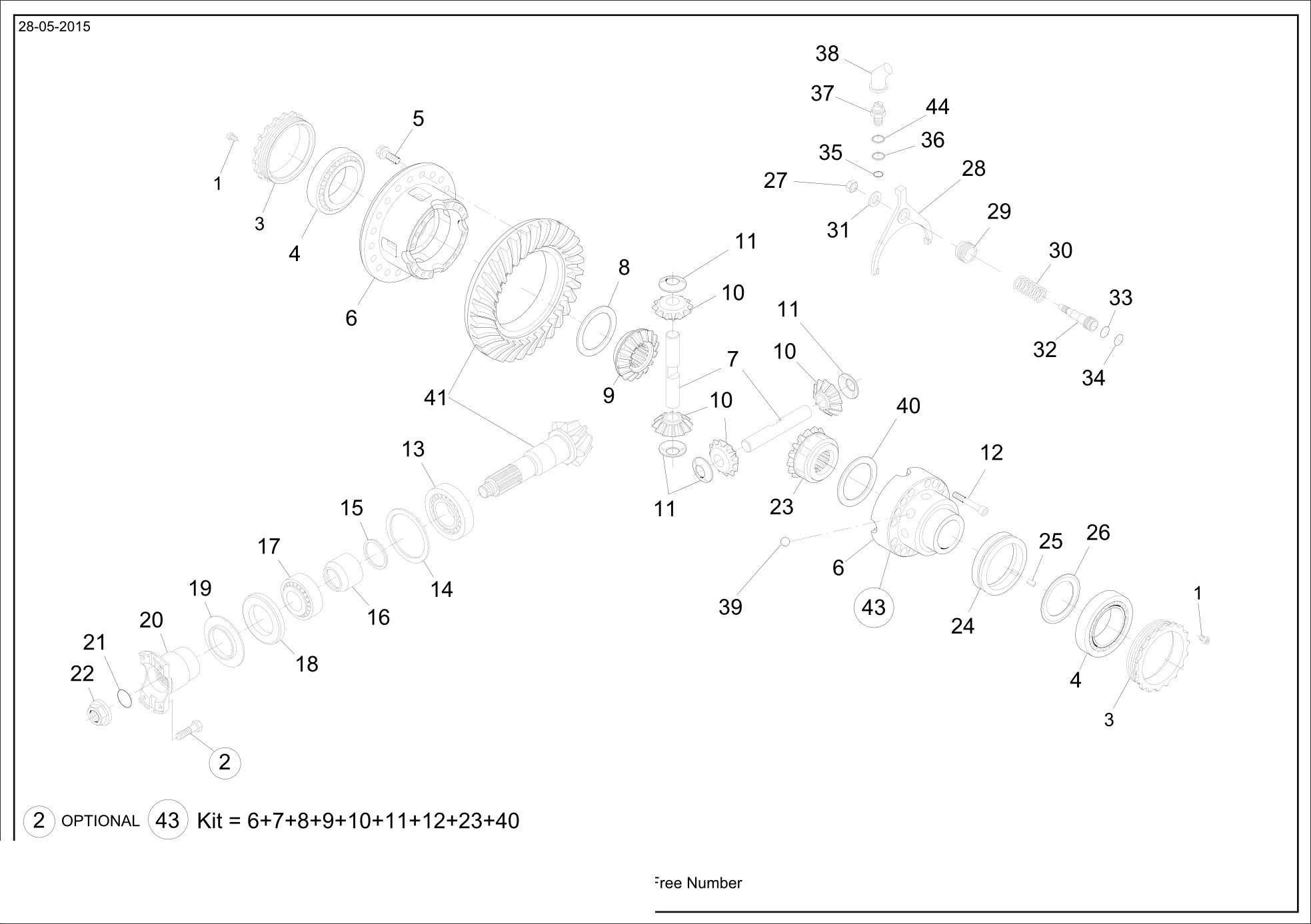 drawing for OMEGA LIFT 30.005.40311 - BEVEL GEAR SET (figure 3)