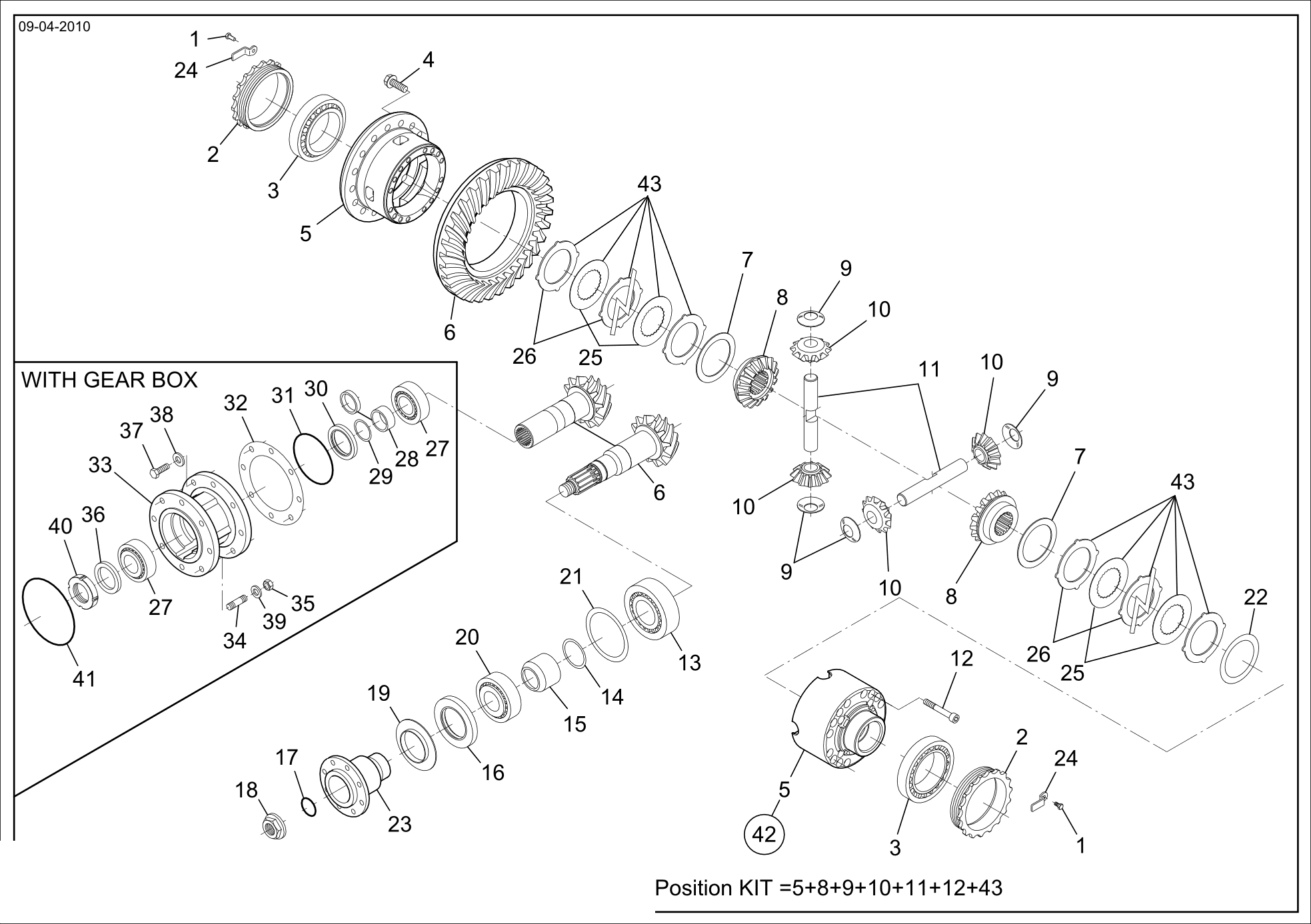 drawing for OMEGA LIFT 80.005.40311 - BEVEL GEAR SET (figure 3)