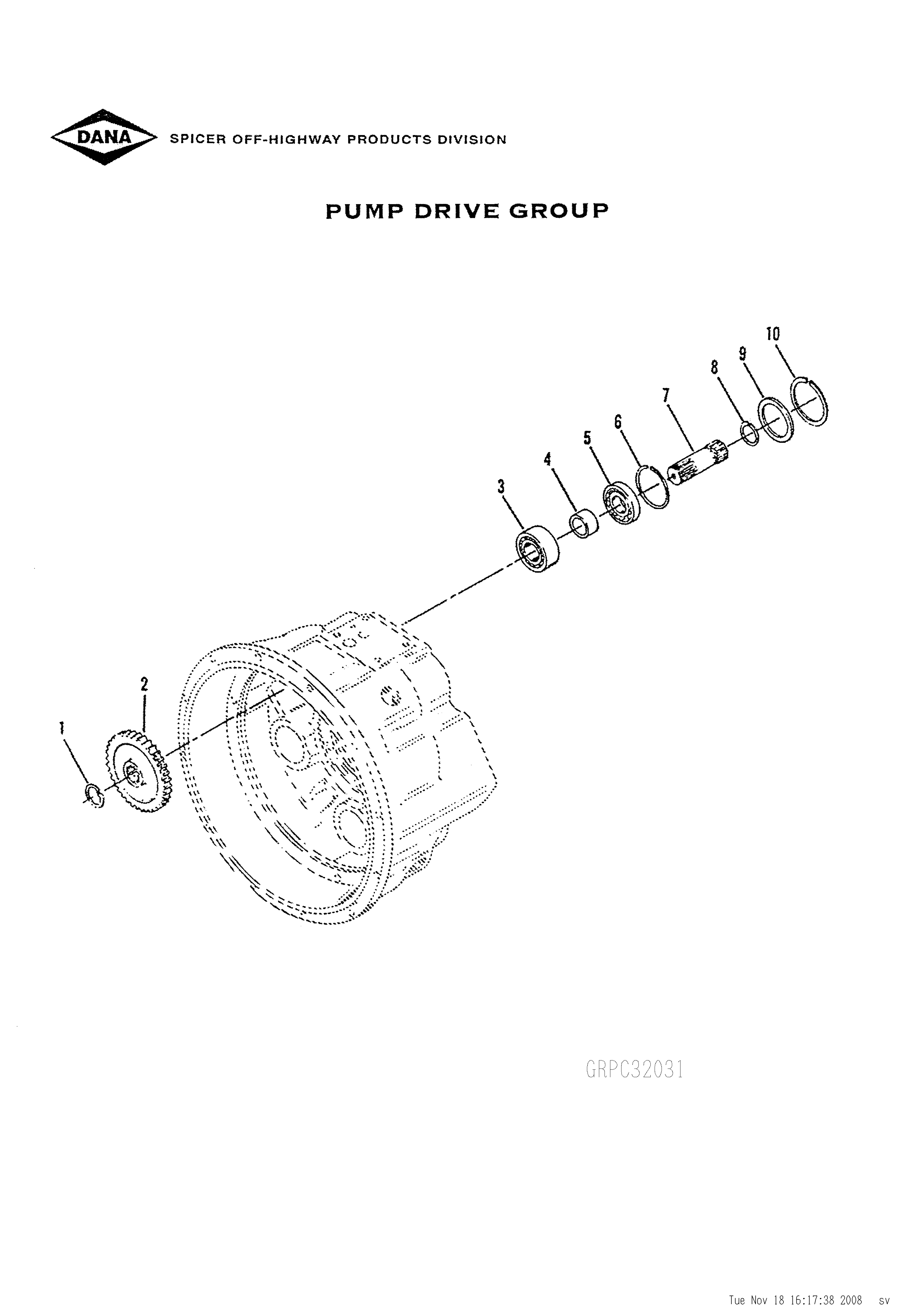 drawing for O & K 2039311 - BEARING (figure 1)