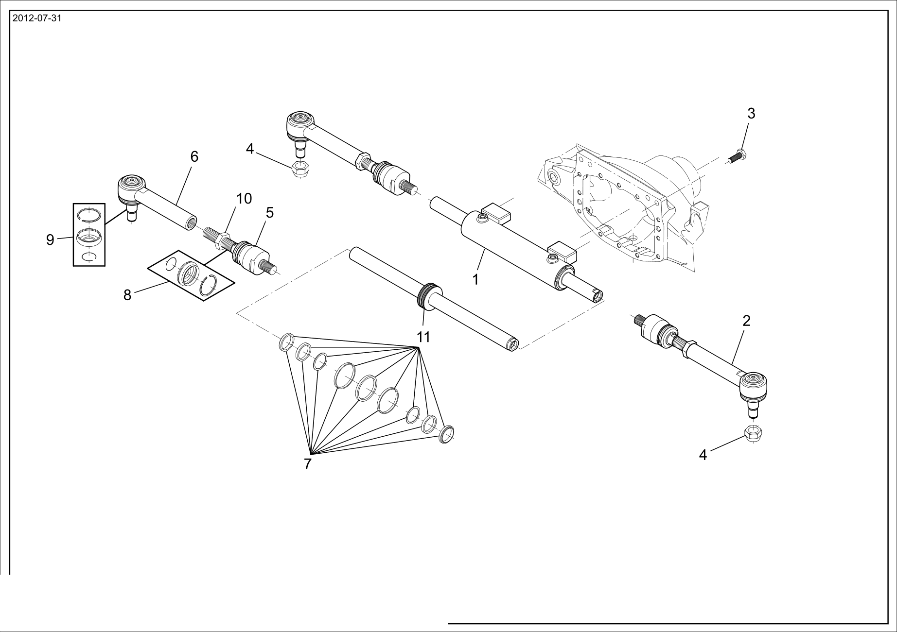 drawing for ERKUNT Y01196 - ARTICULATED TIE ROD (figure 1)