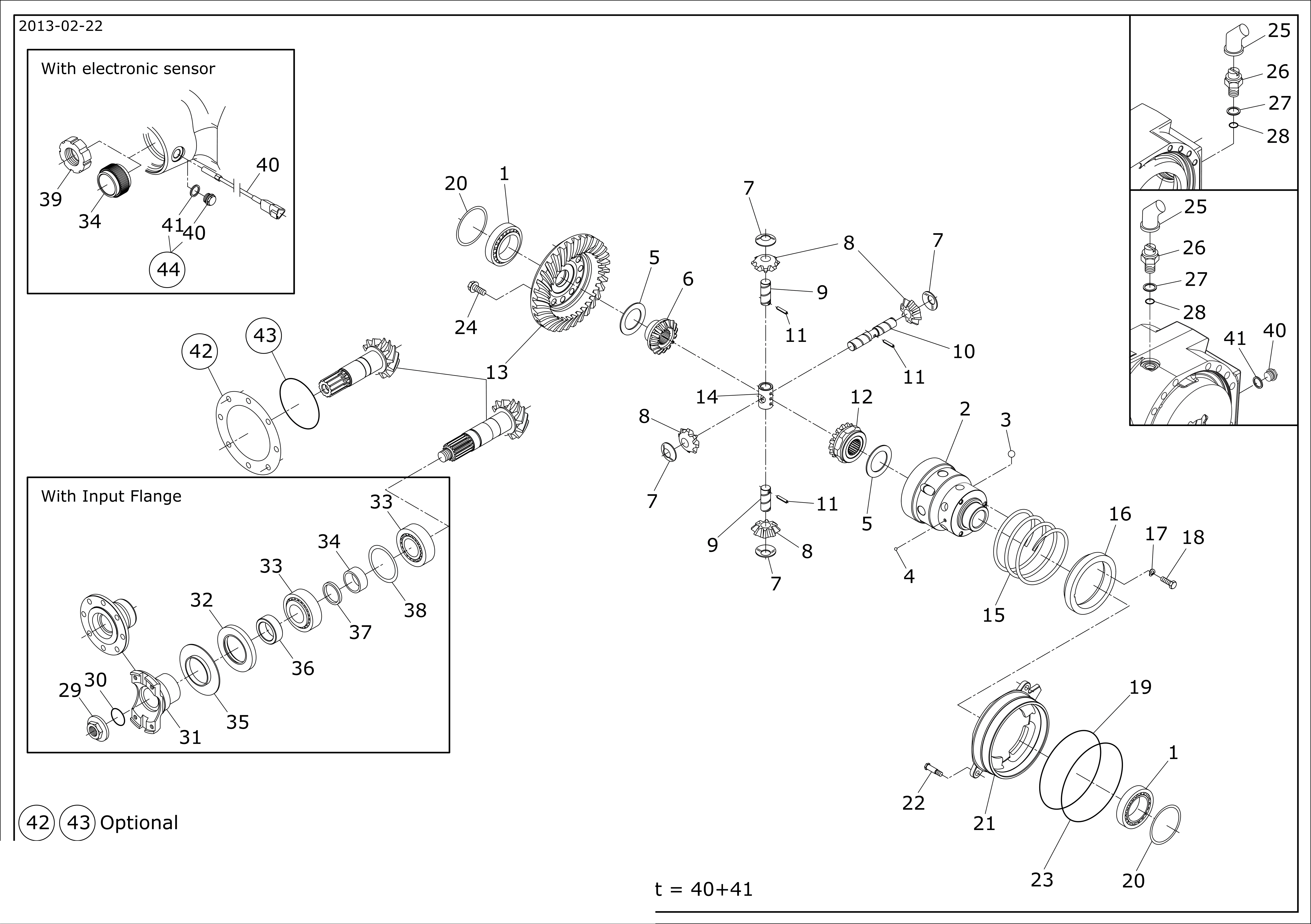 drawing for VENIERI 243.2.540 - BEVEL GEAR SET (figure 4)