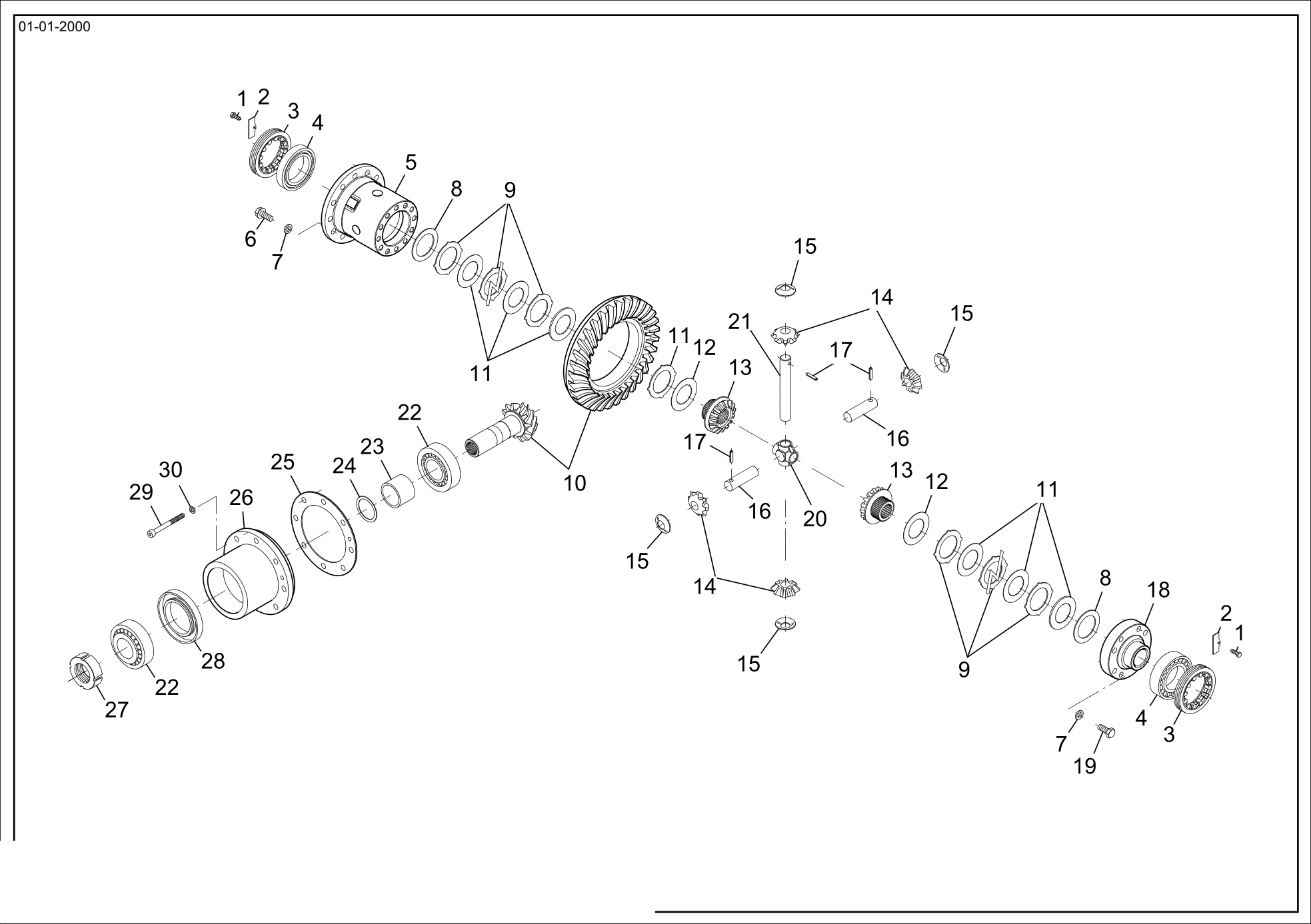 drawing for ATLAS WEYHAUSEN 2902834 - BEVEL GEAR SET (figure 2)
