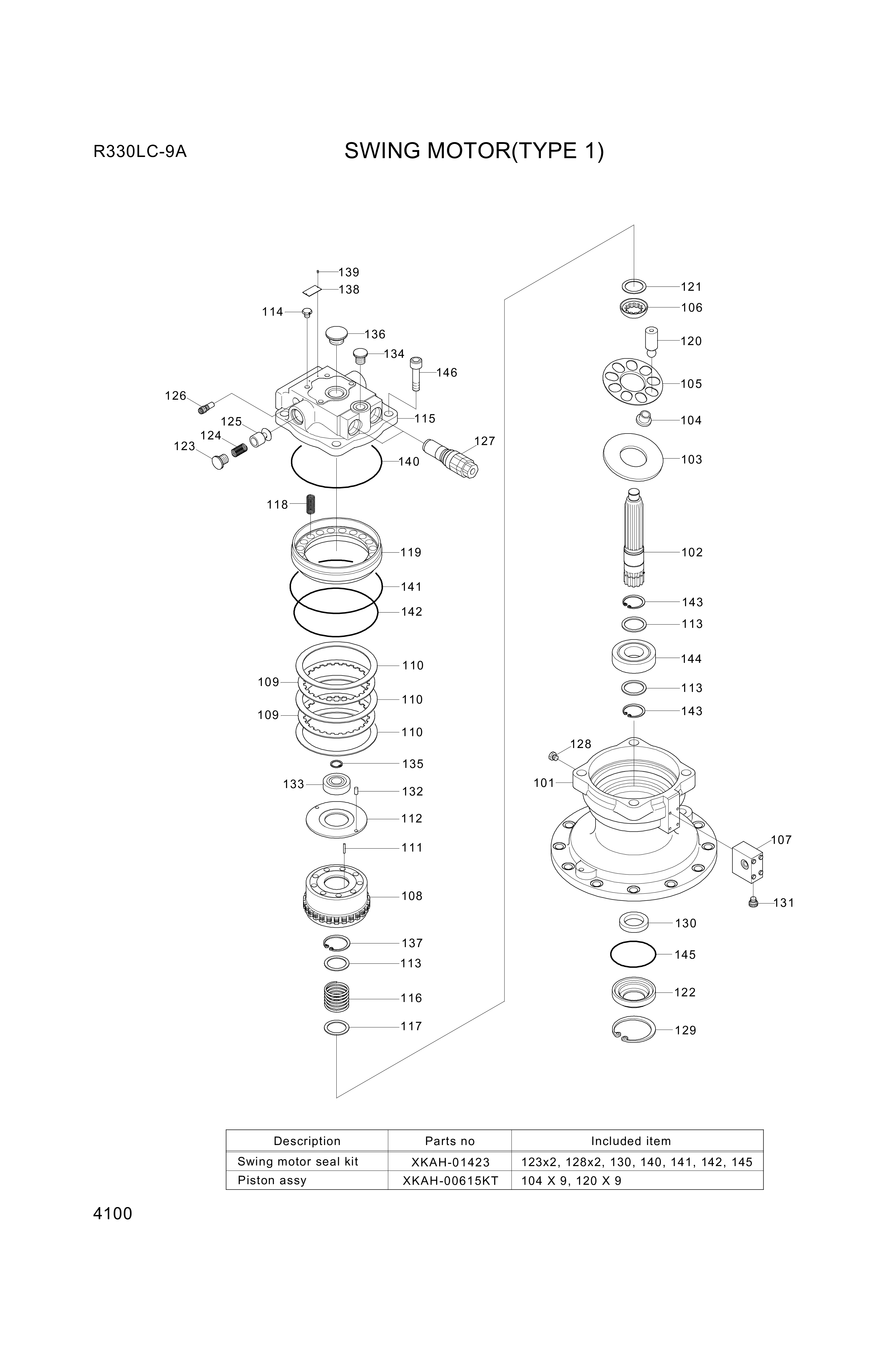 drawing for Hyundai Construction Equipment XKAH-01596 - MOTOR UNIT-SWING (figure 2)