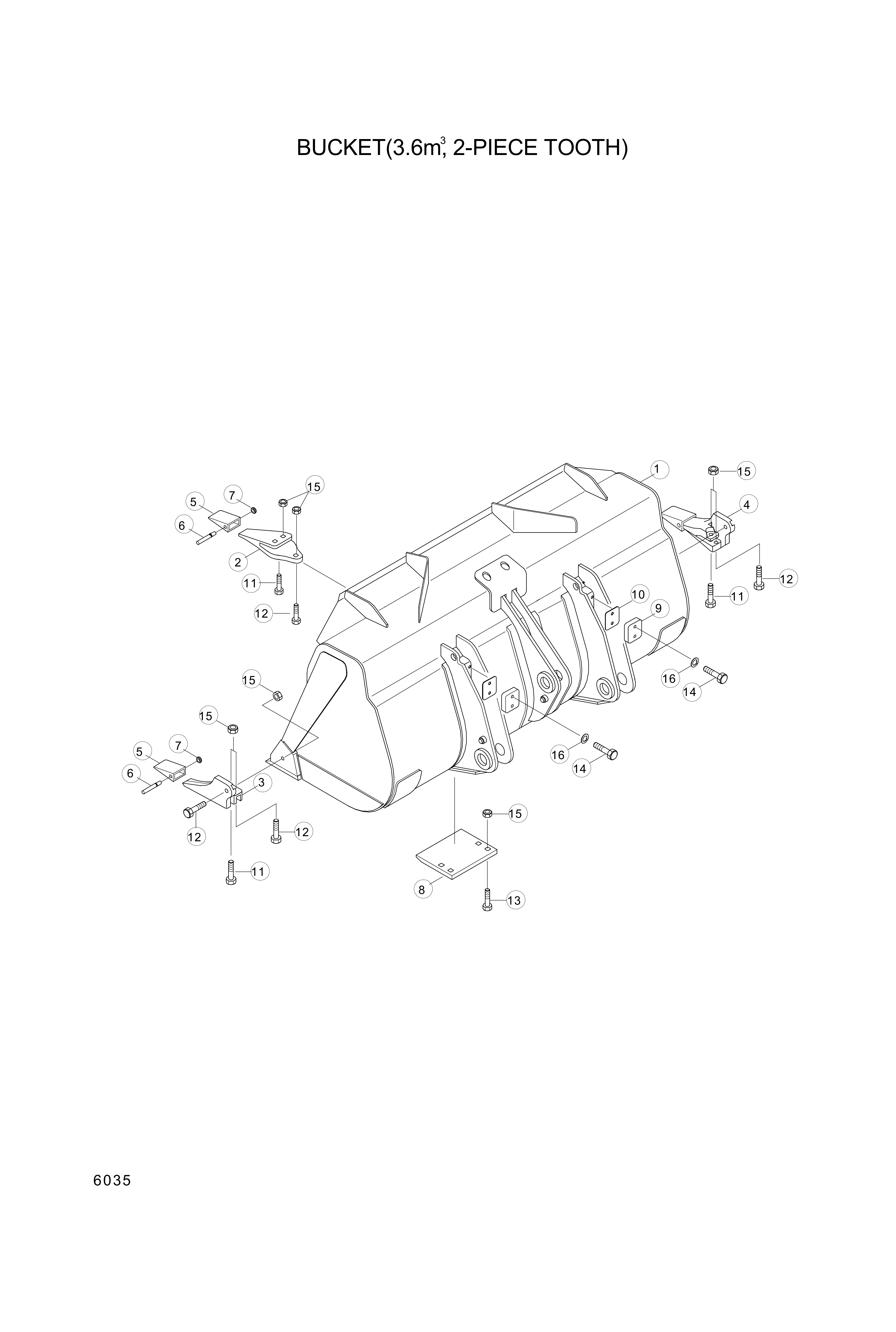 drawing for Hyundai Construction Equipment 64L1-00032 - BUCKET