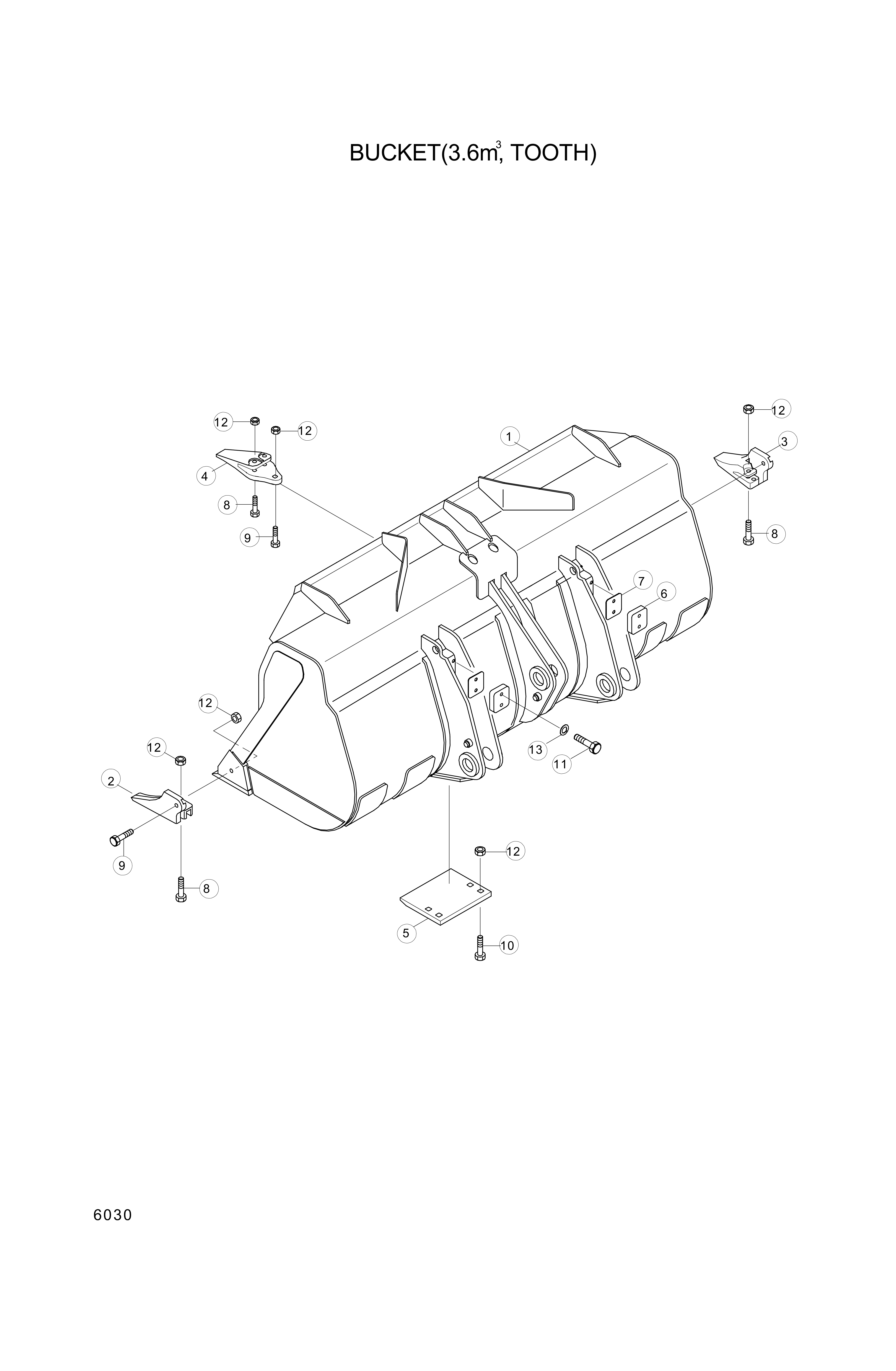 drawing for Hyundai Construction Equipment 64L1-00032 - BUCKET