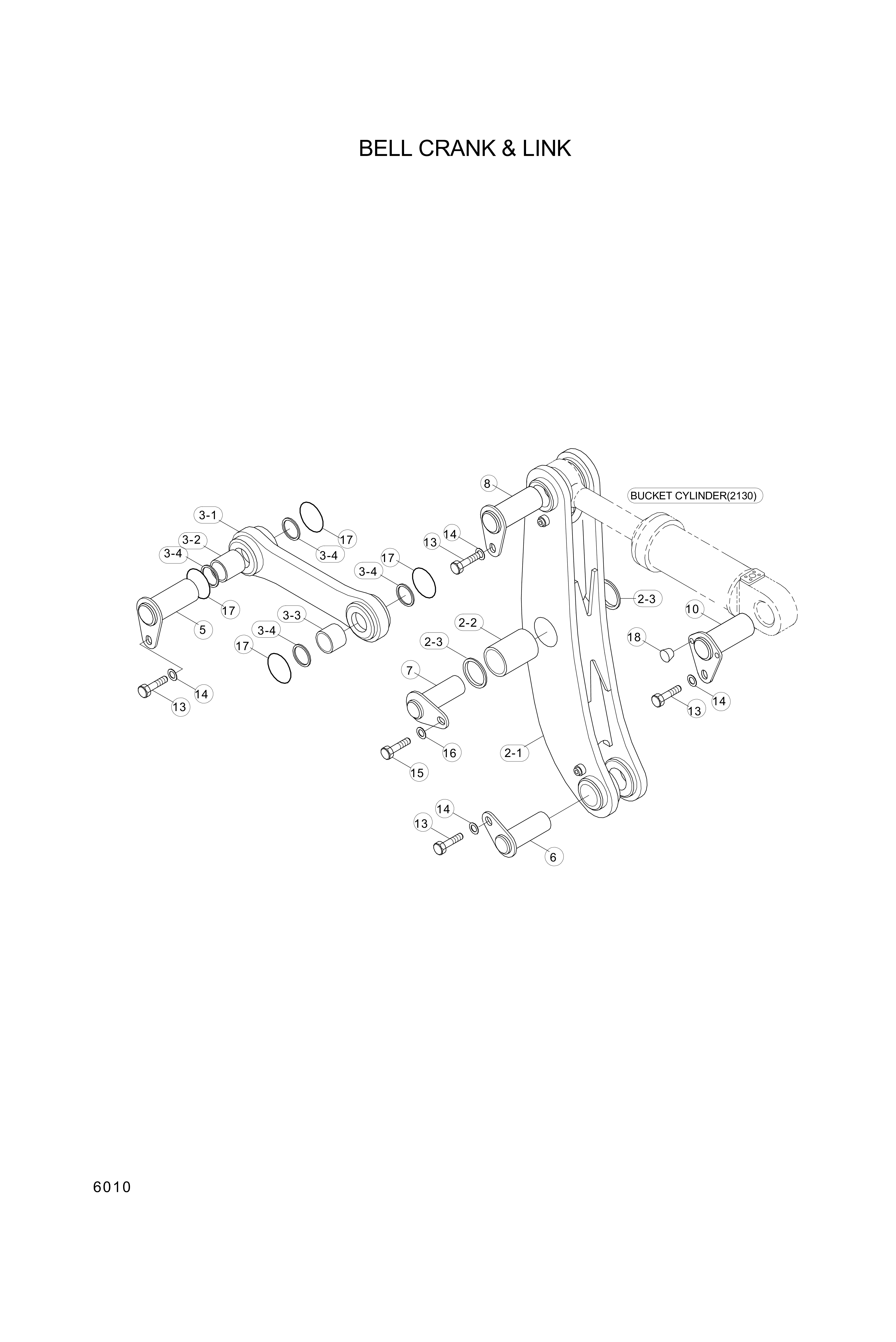 drawing for Hyundai Construction Equipment 64L1-00423 - BELLCRANK