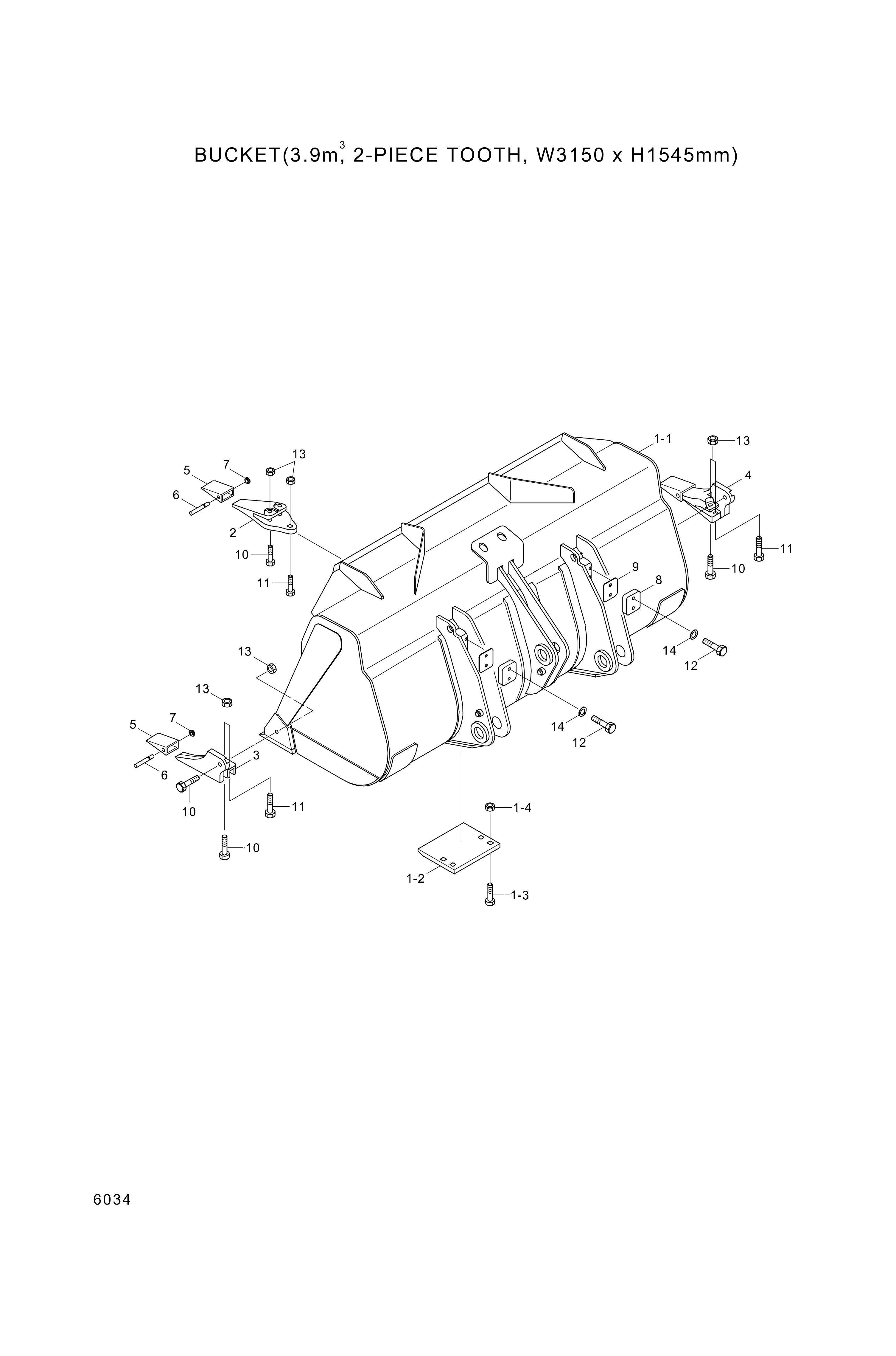 drawing for Hyundai Construction Equipment 64L1-01270 - BUCKET