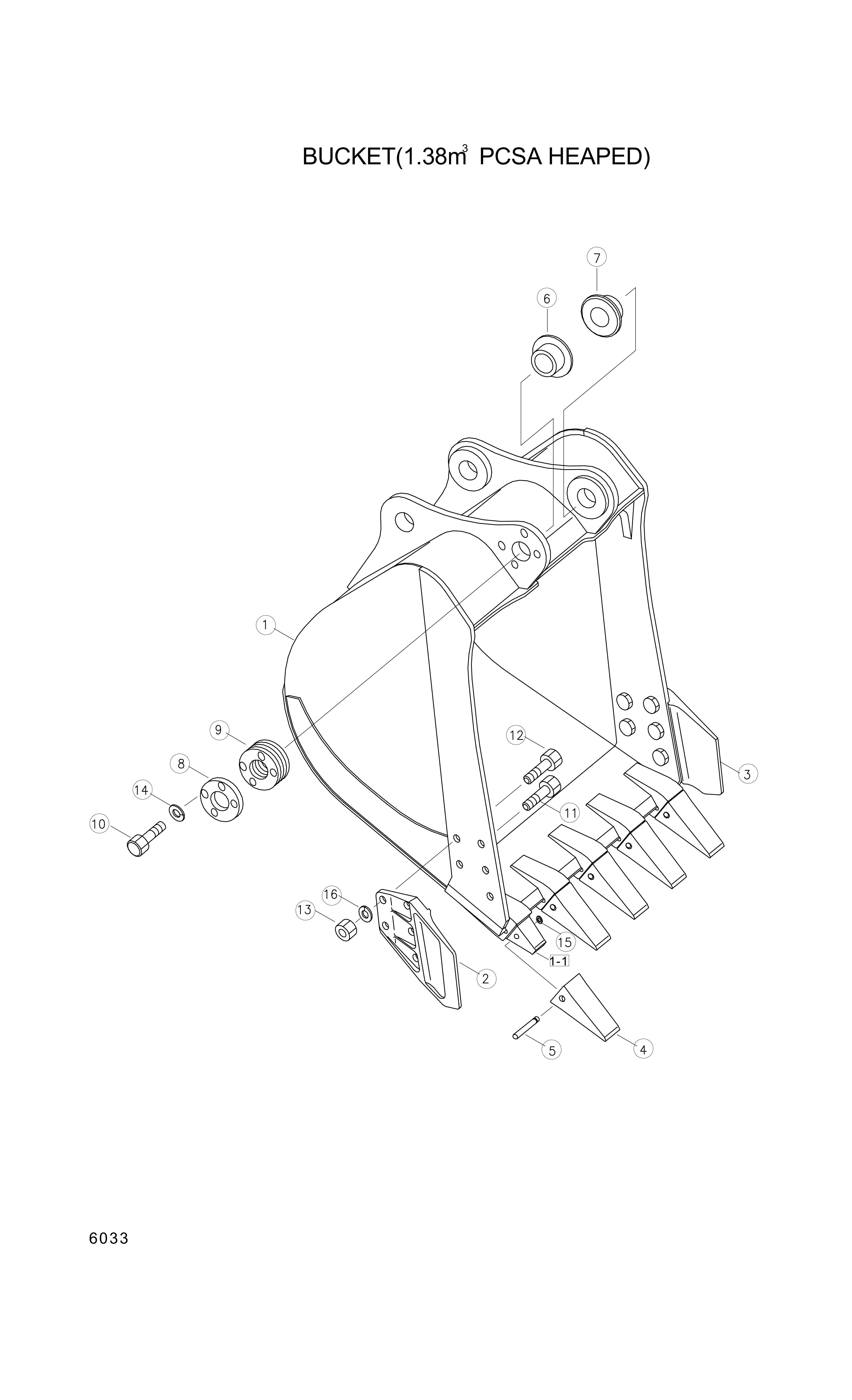 drawing for Hyundai Construction Equipment 61E9-3016 - BUCKET (figure 2)