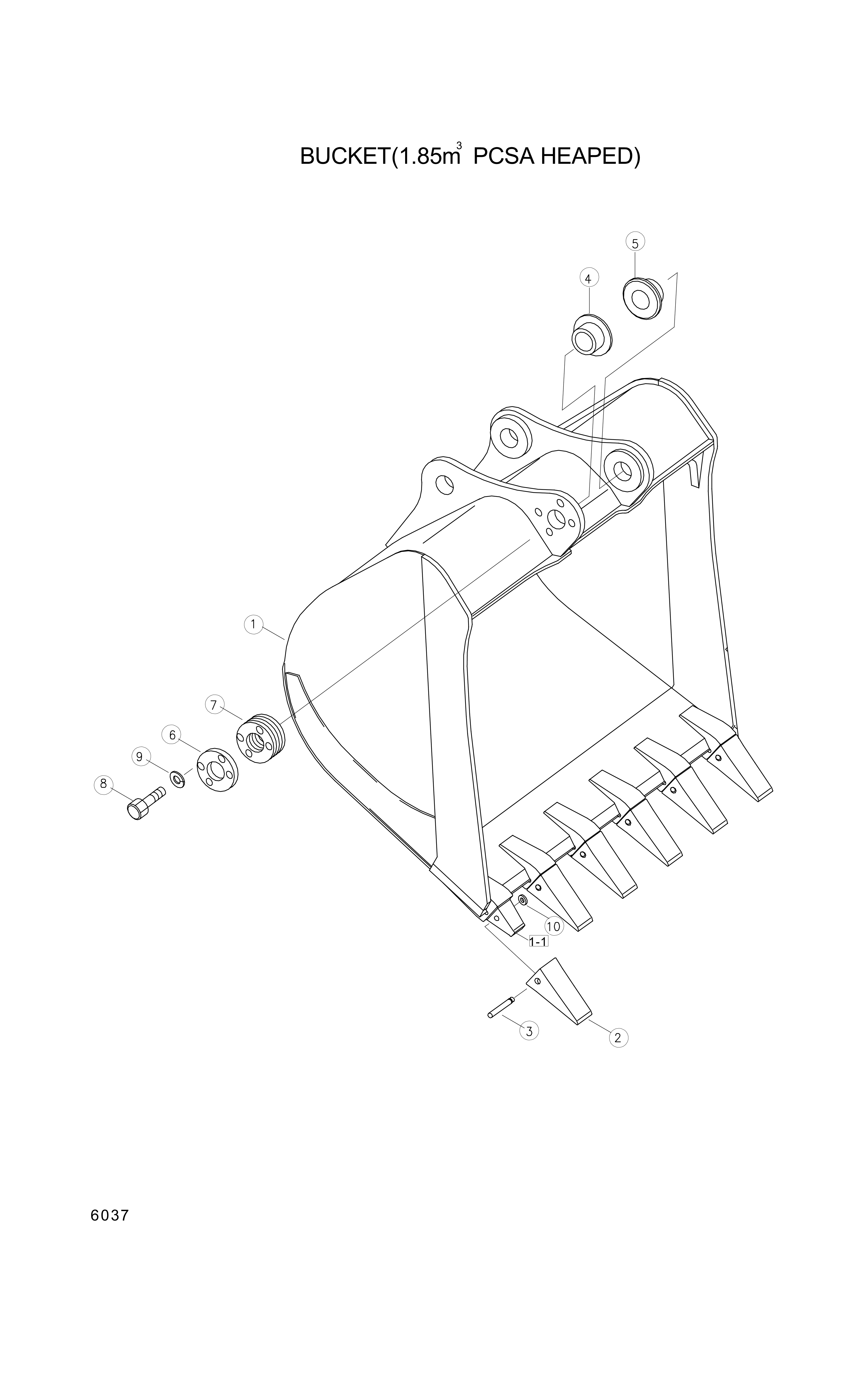drawing for Hyundai Construction Equipment 61E9-3015 - BUCKET (figure 2)