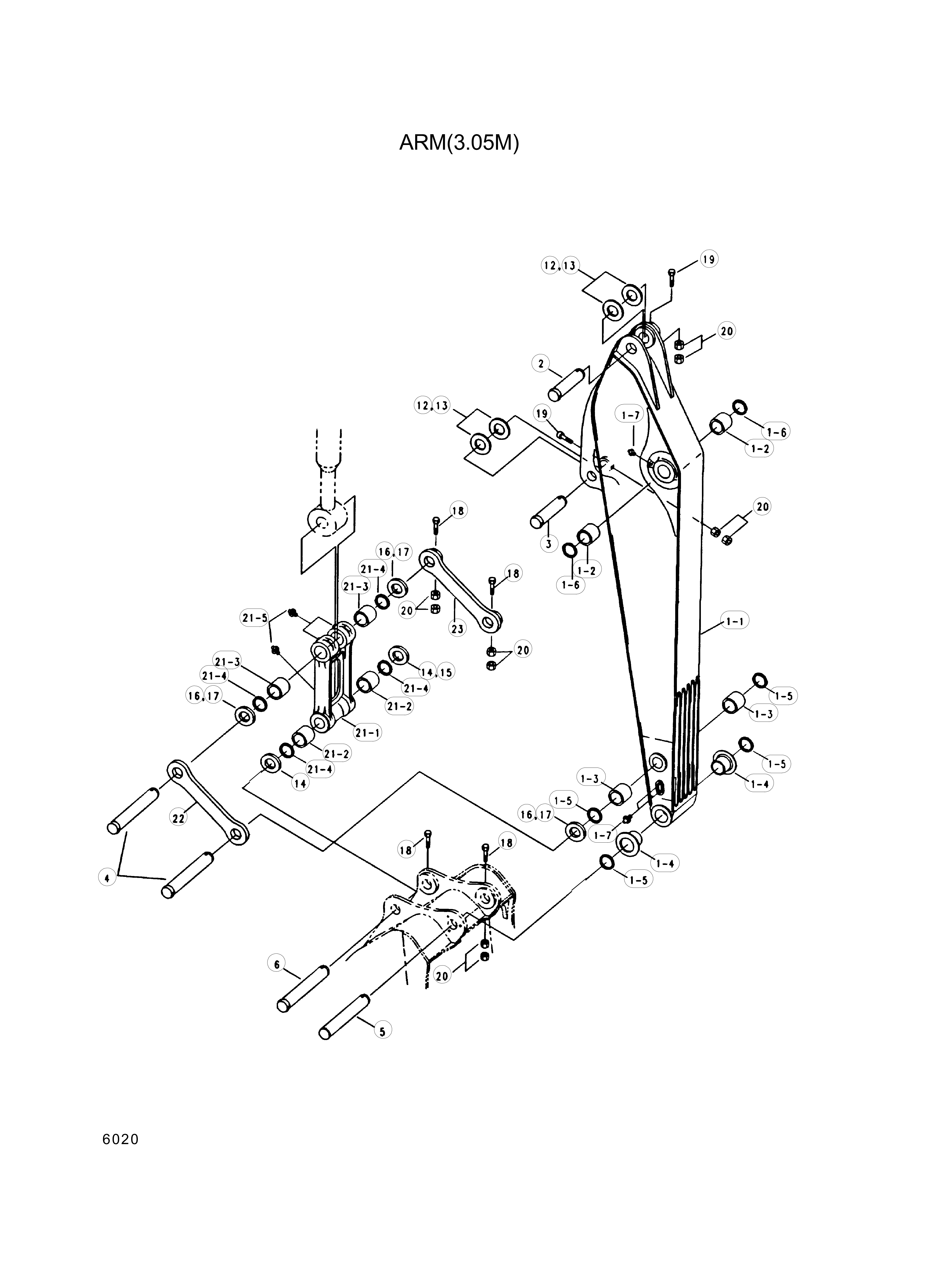 drawing for Hyundai Construction Equipment 61EN-20002 - ARM ASSY-3.05M
