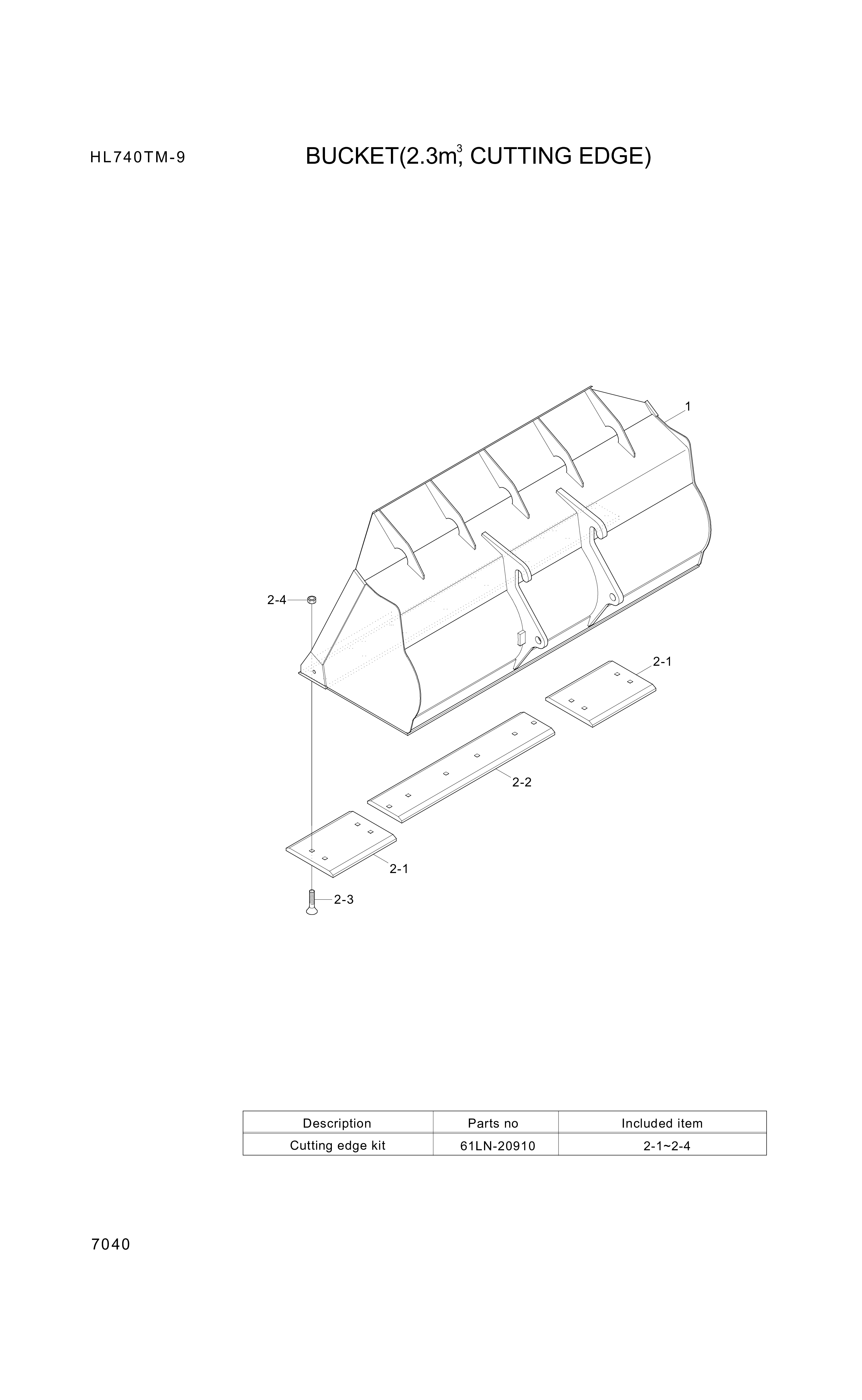 drawing for Hyundai Construction Equipment 61LN-20130 - CUTTINGEDGE-CT