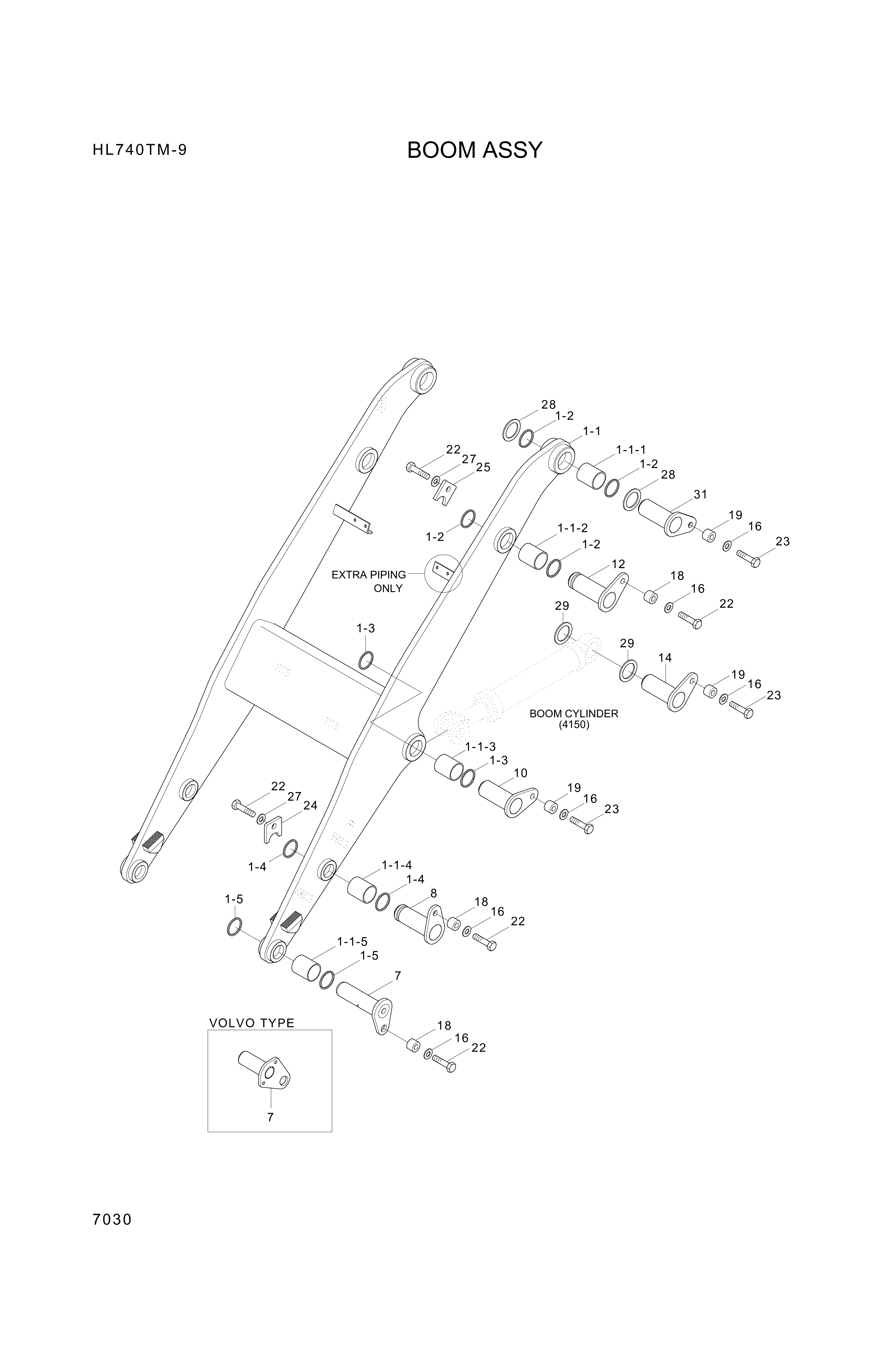 drawing for Hyundai Construction Equipment 61LF-10110 - BUSHING-PIN