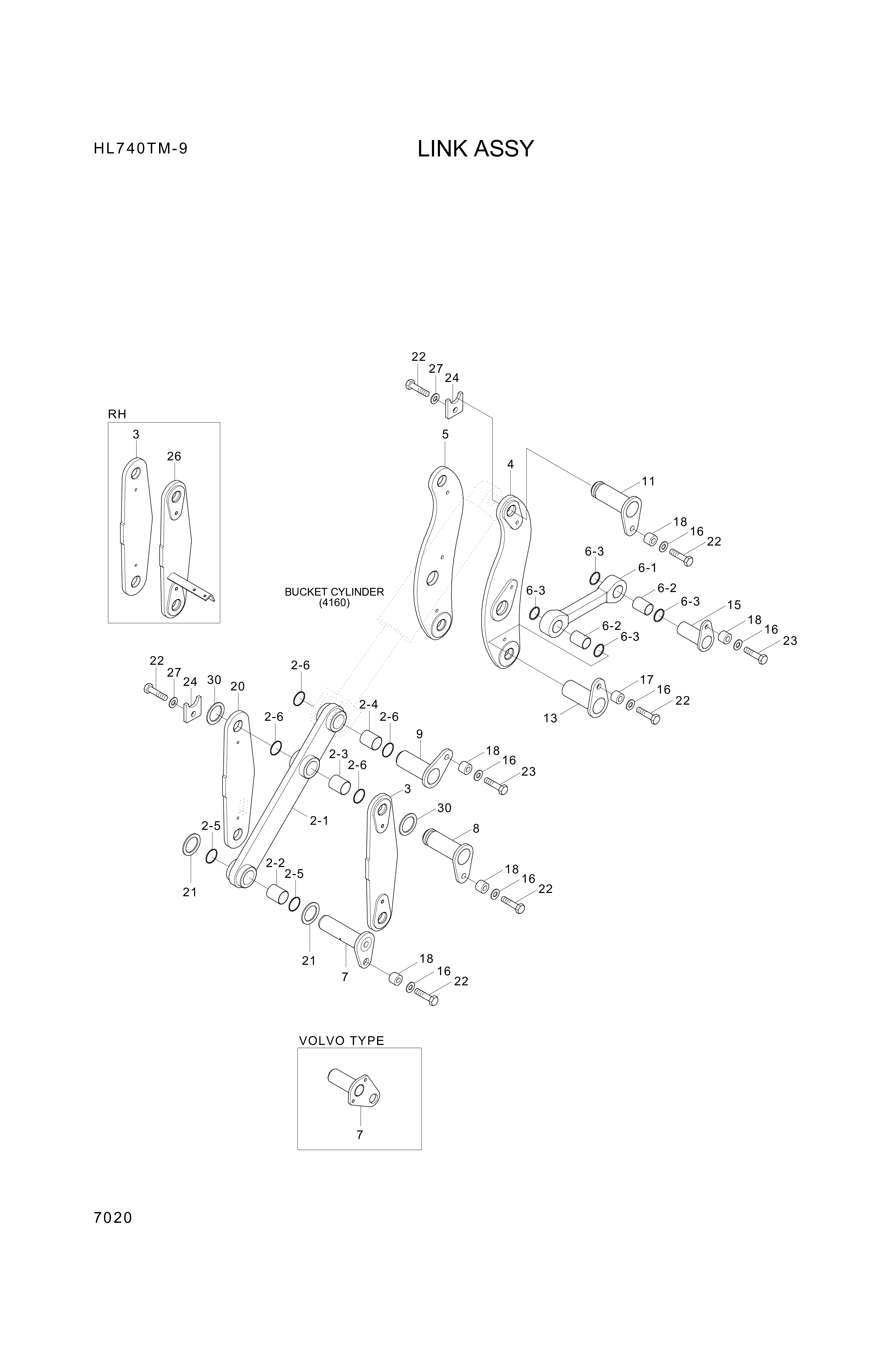 drawing for Hyundai Construction Equipment 61LM-15730 - PIN-JOINT
