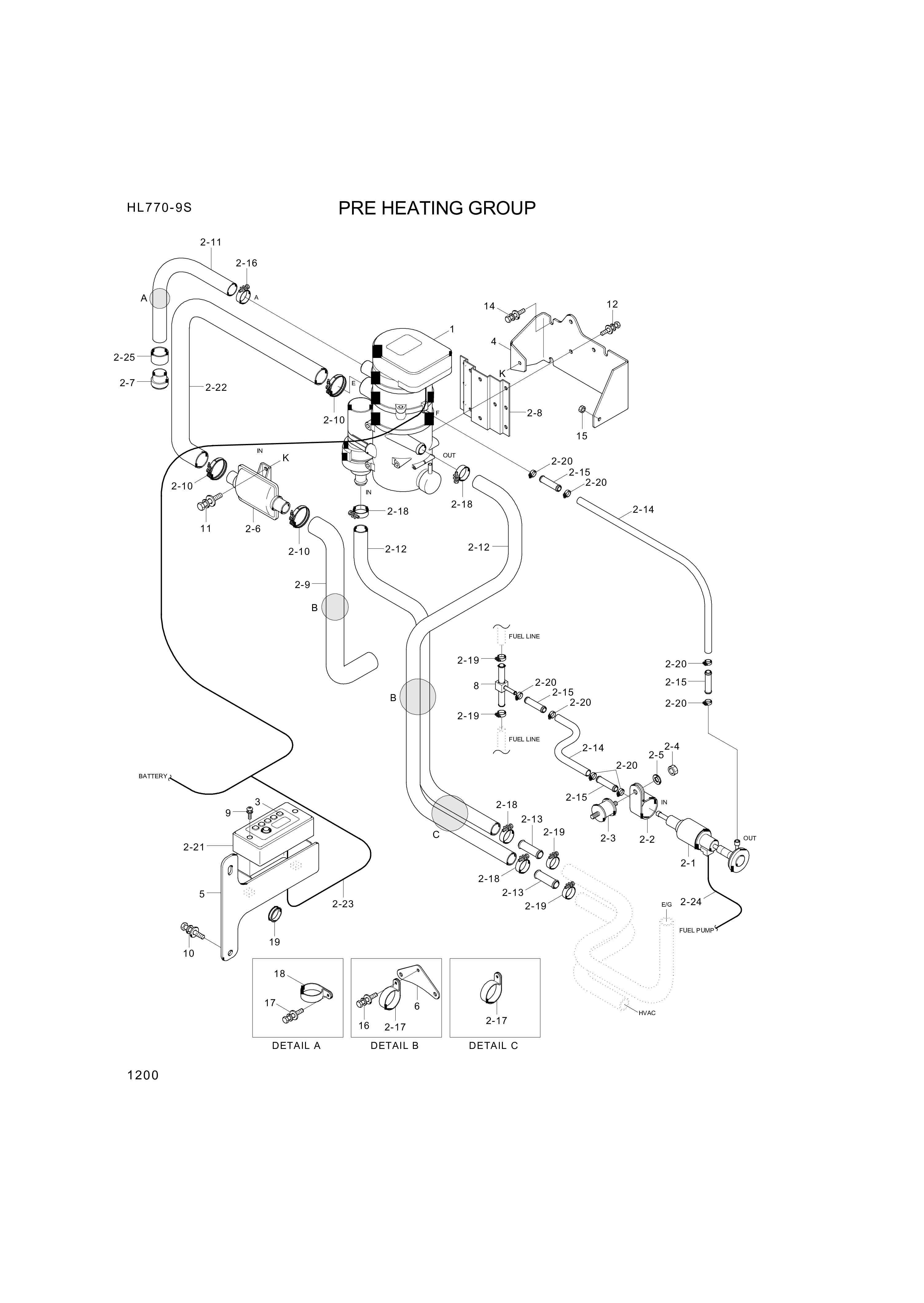 drawing for Hyundai Construction Equipment 11LK-94100 - HEATER KIT-PRE (figure 1)