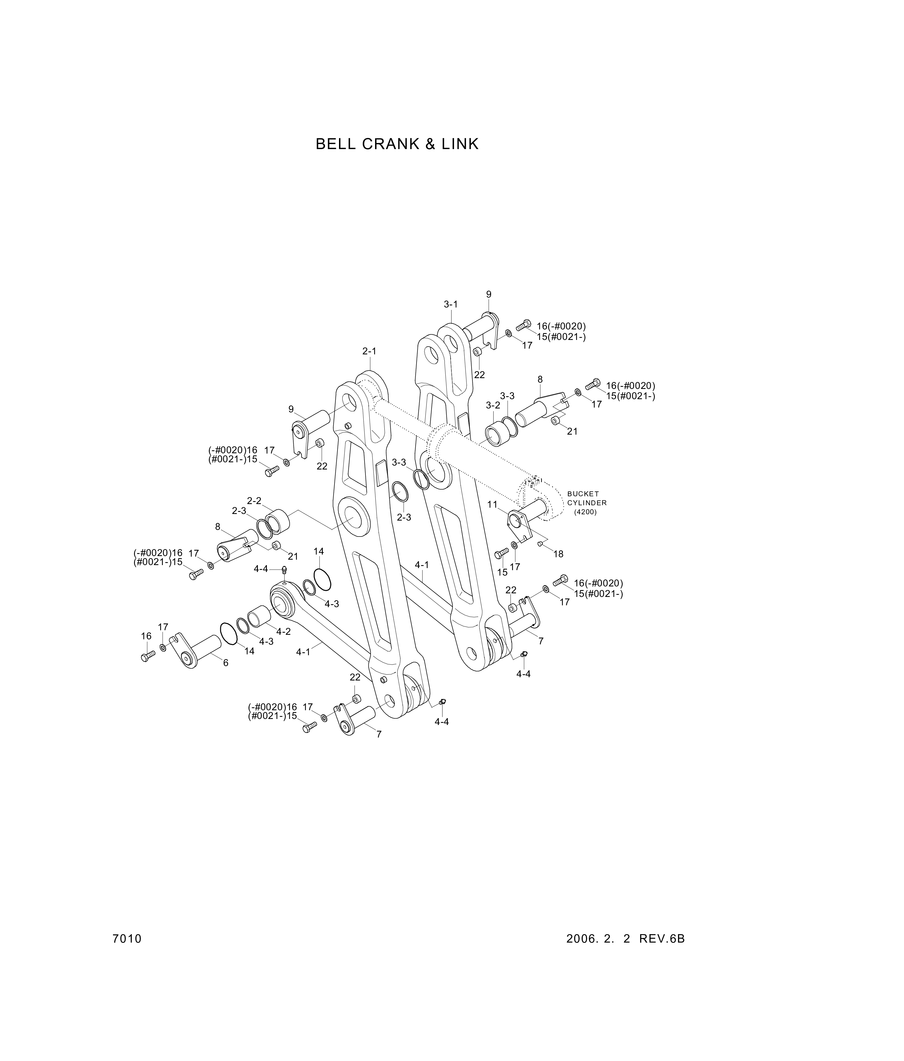 drawing for Hyundai Construction Equipment 61L6-02341 - BELLCRANK-LH