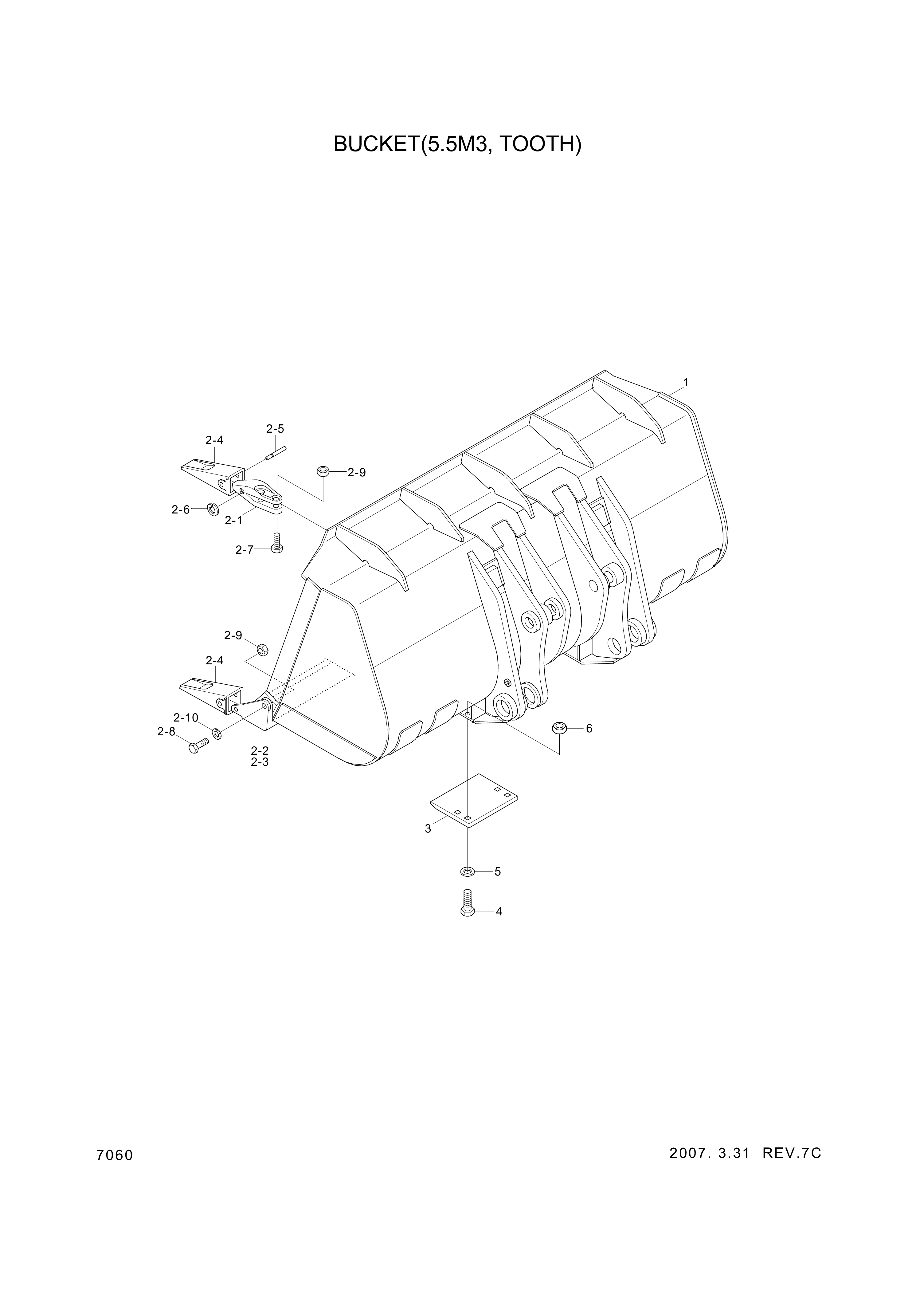 drawing for Hyundai Construction Equipment 61L6-10960BG - TOOTH KIT