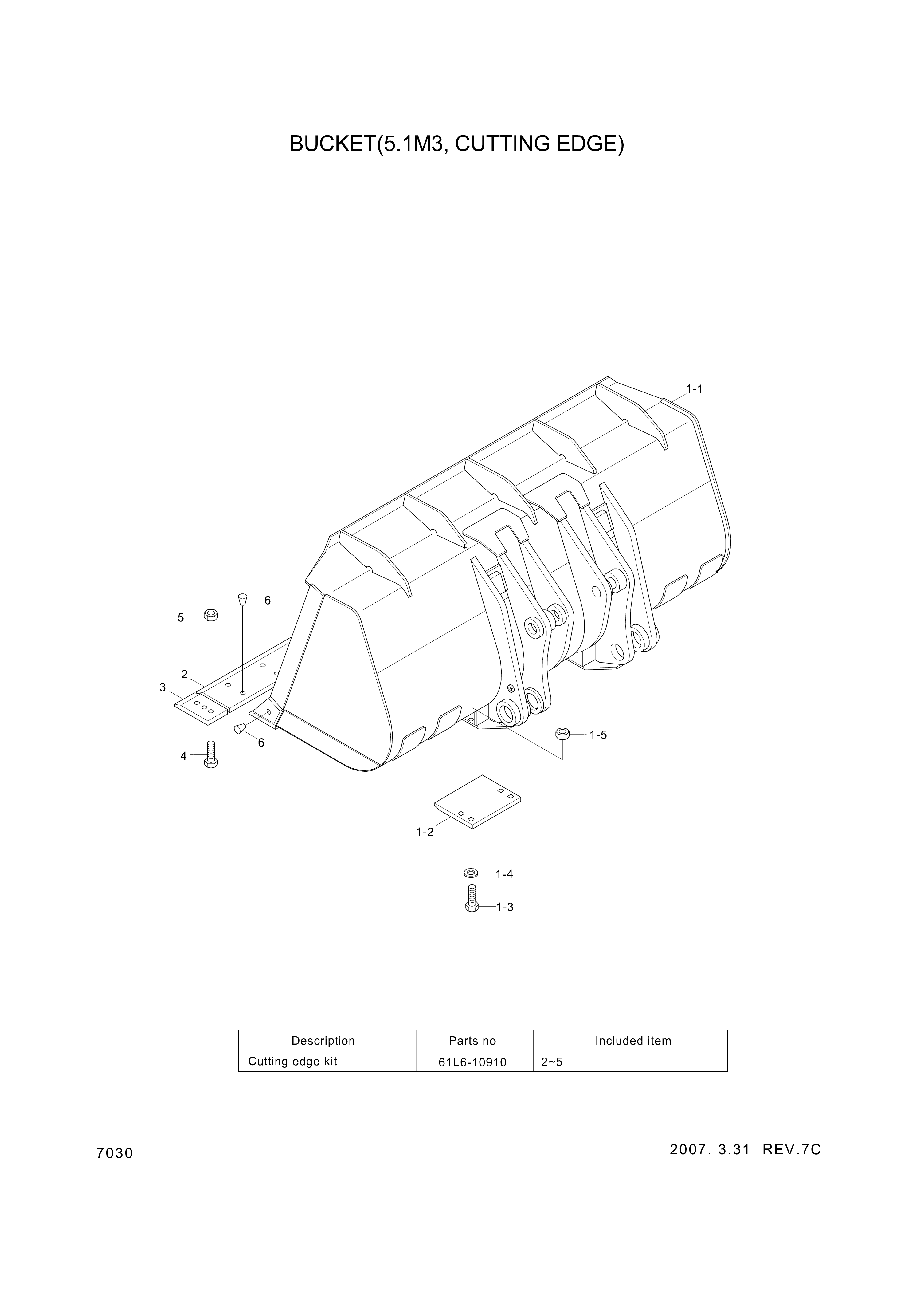 drawing for Hyundai Construction Equipment 61L6-02010 - BUCKET ASSY