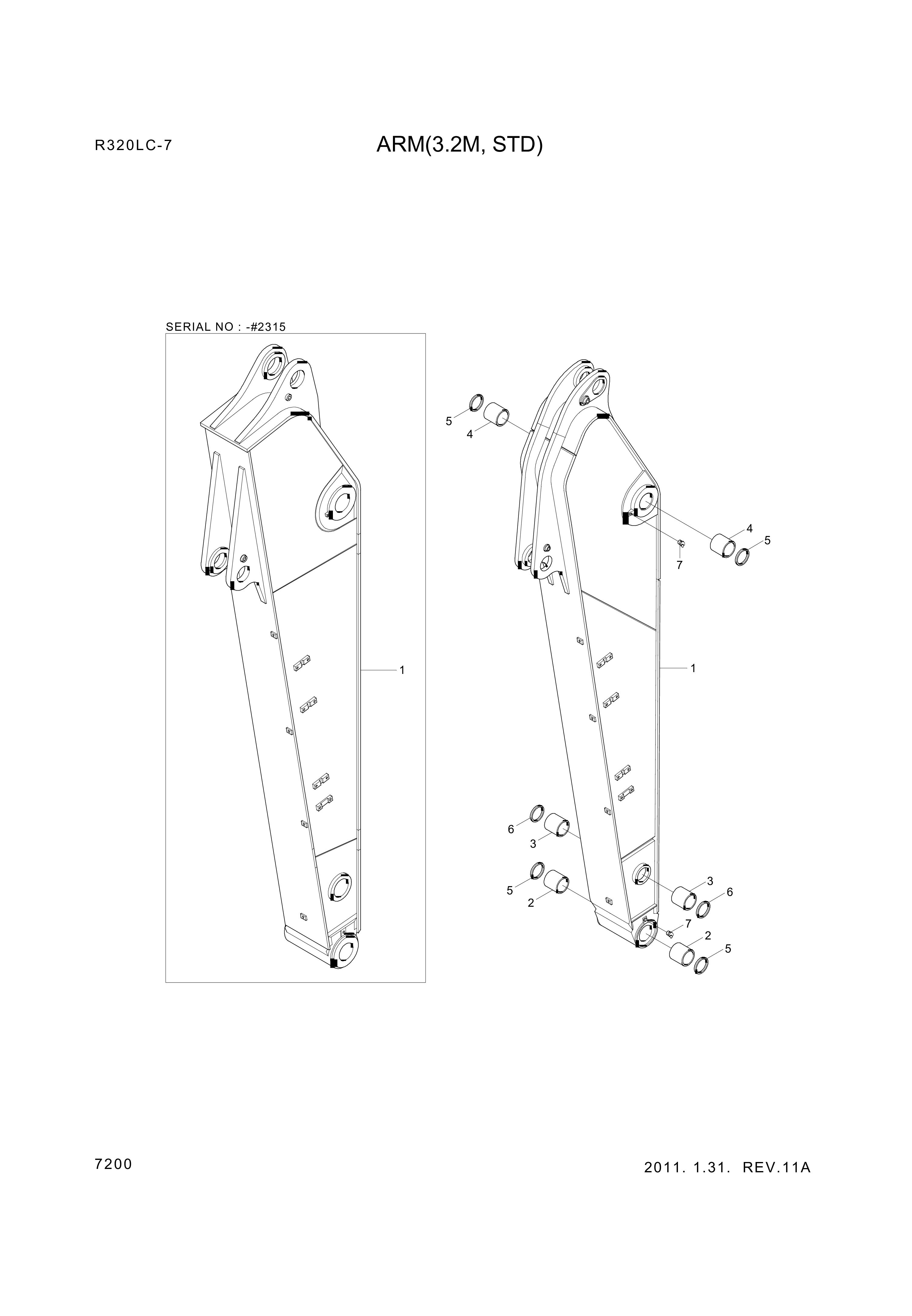 drawing for Hyundai Construction Equipment 61EN-13390 - BUSHING-PIN