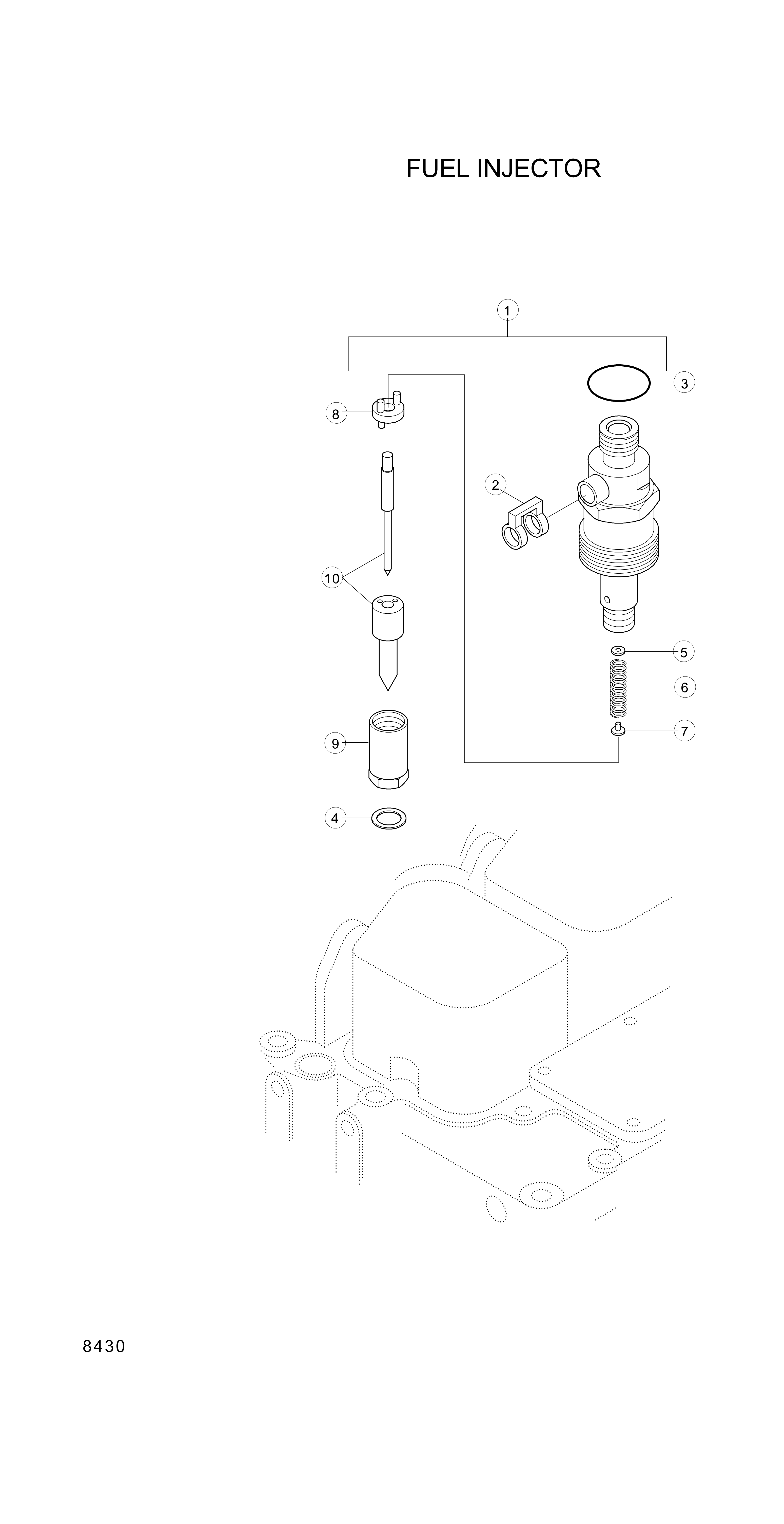 drawing for Hyundai Construction Equipment YUBP-07054 - NOZZLE-INJ (figure 2)