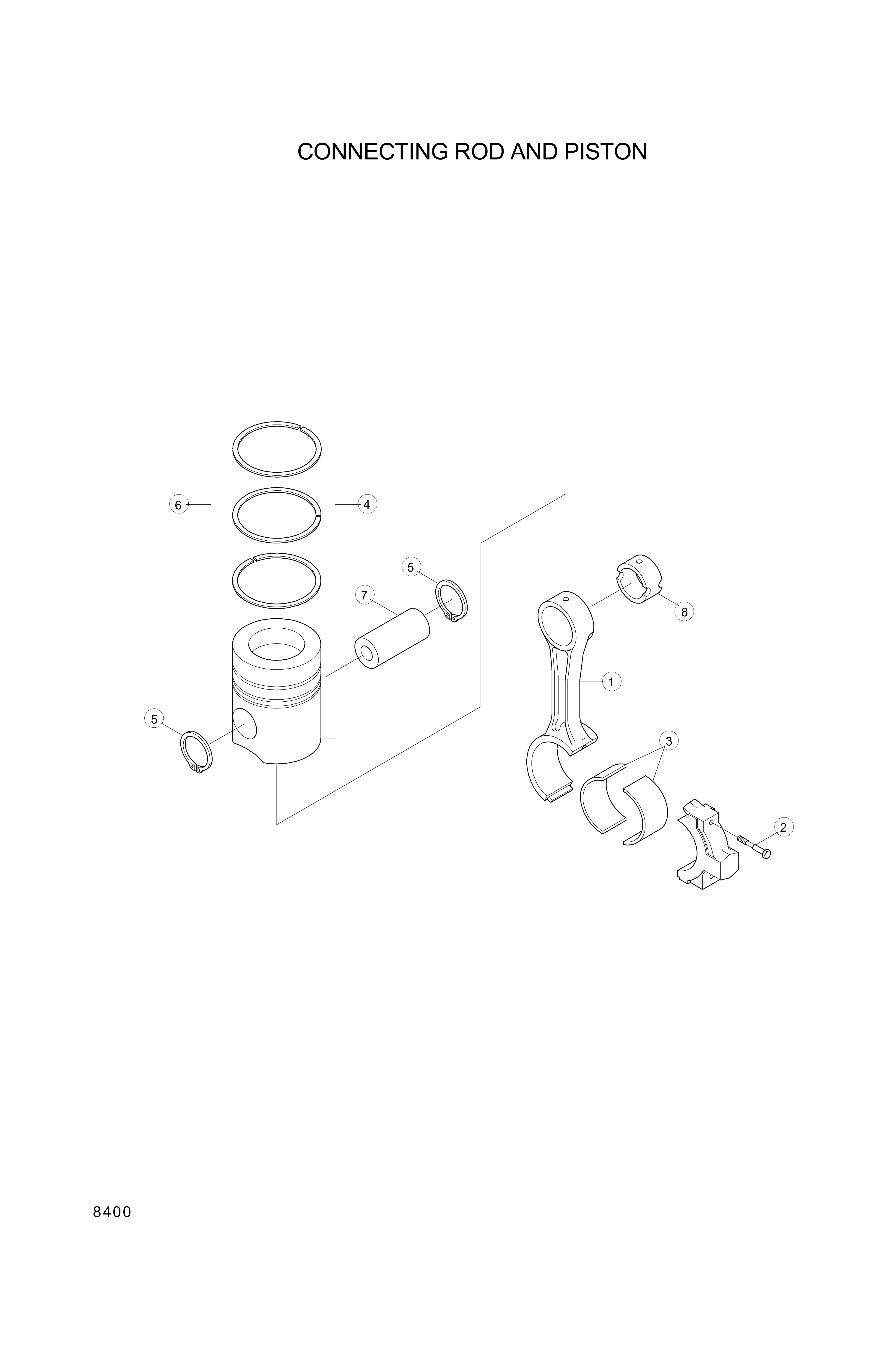 drawing for Hyundai Construction Equipment YUBP-06204 - PISTON KIT-ENG (figure 1)