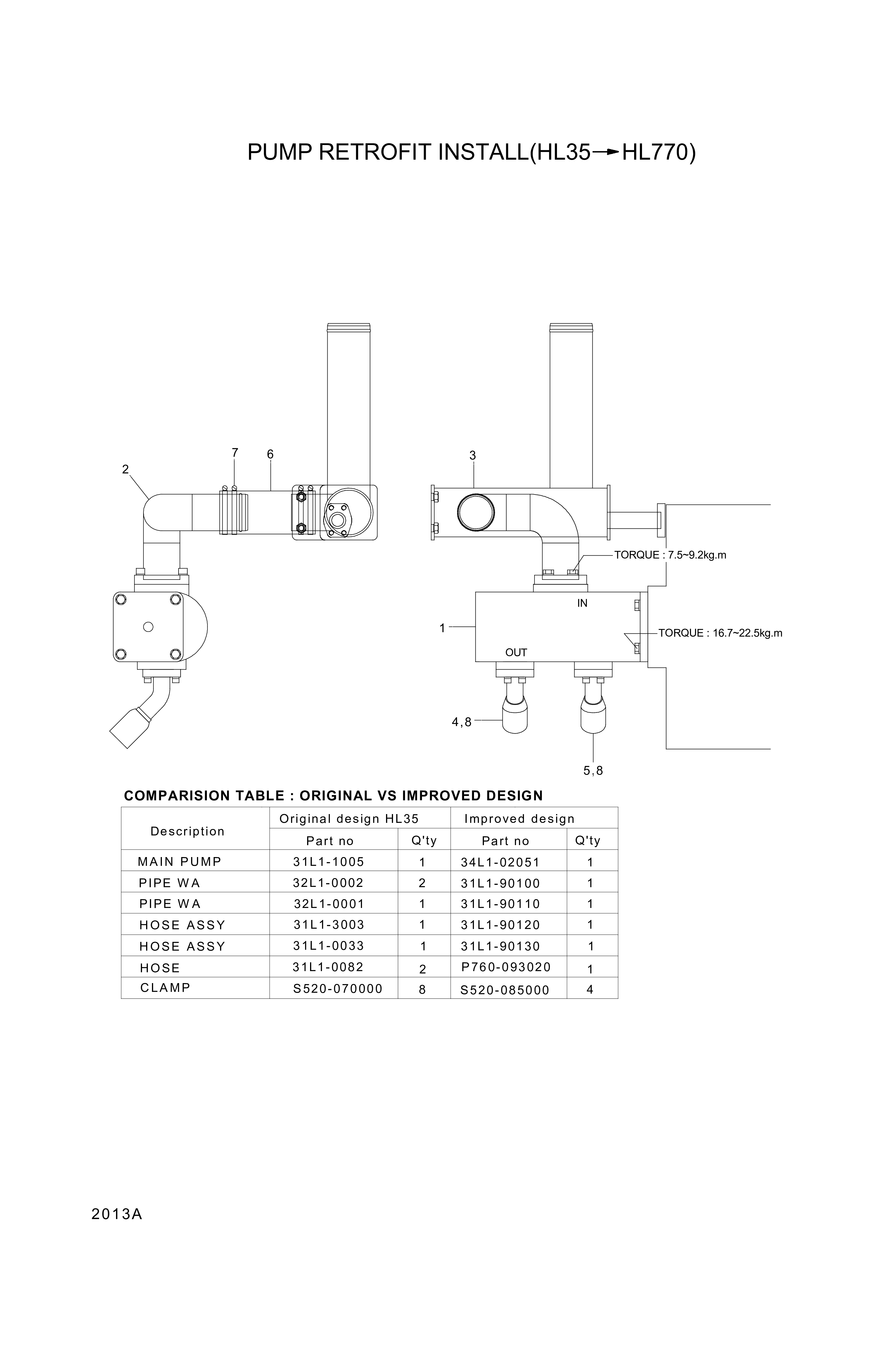 drawing for Hyundai Construction Equipment 34L1-02051 - PUMP ASSY-MAIN (figure 1)