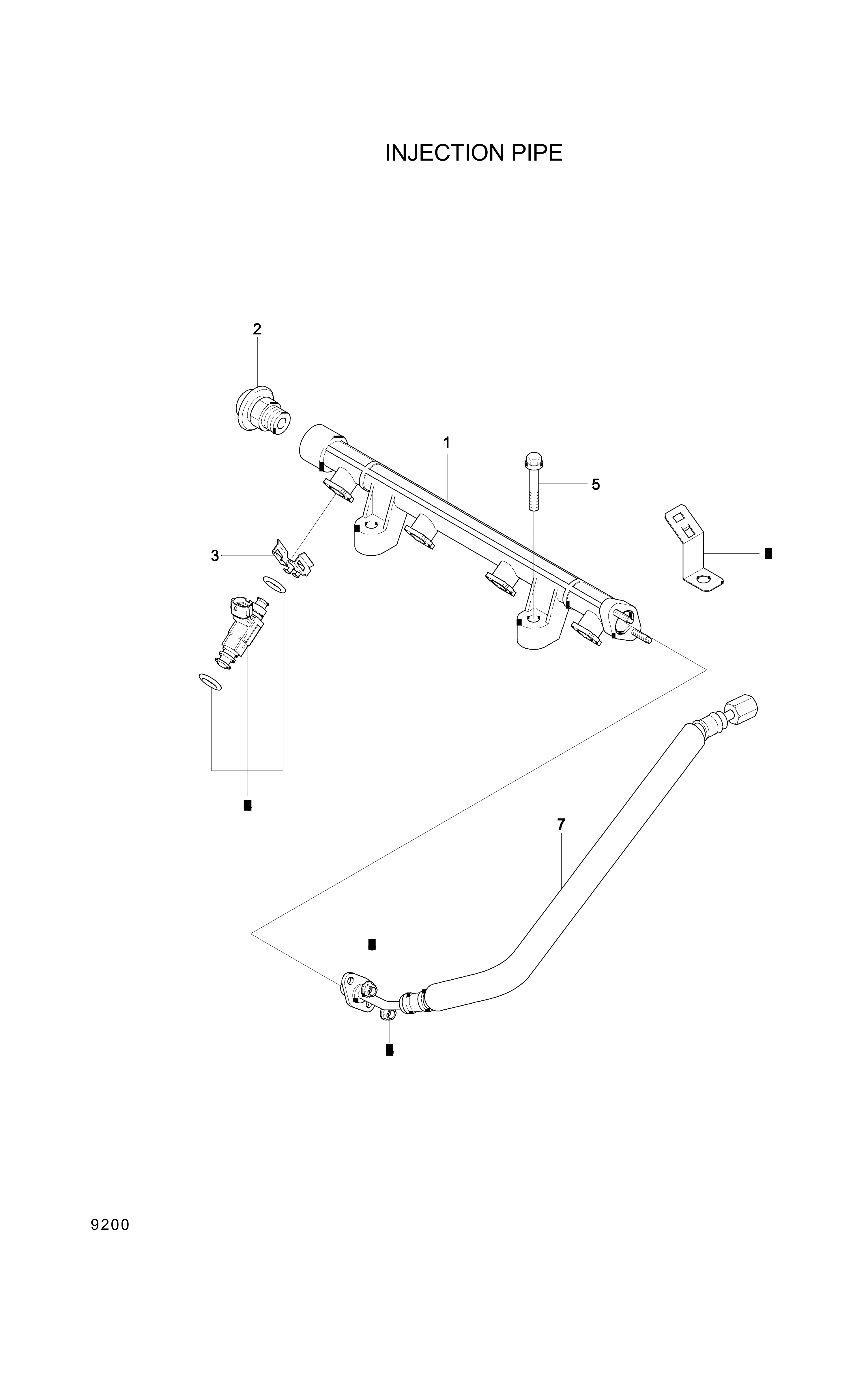 drawing for Hyundai Construction Equipment 35340-23510 - Pipe-Fuel Return (figure 3)