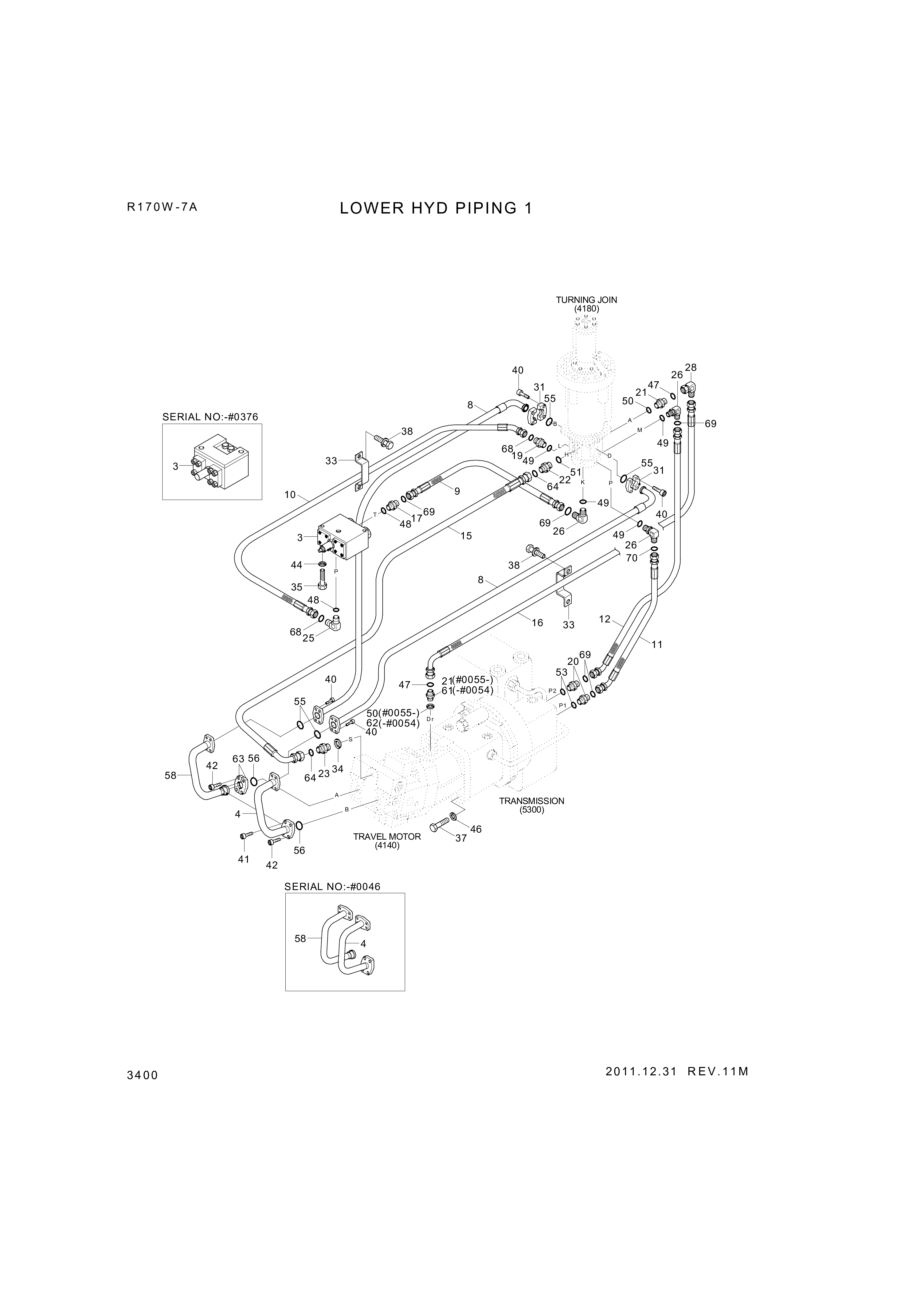 drawing for Hyundai Construction Equipment P933-082017 - HOSE ASSY-ORFS&THD