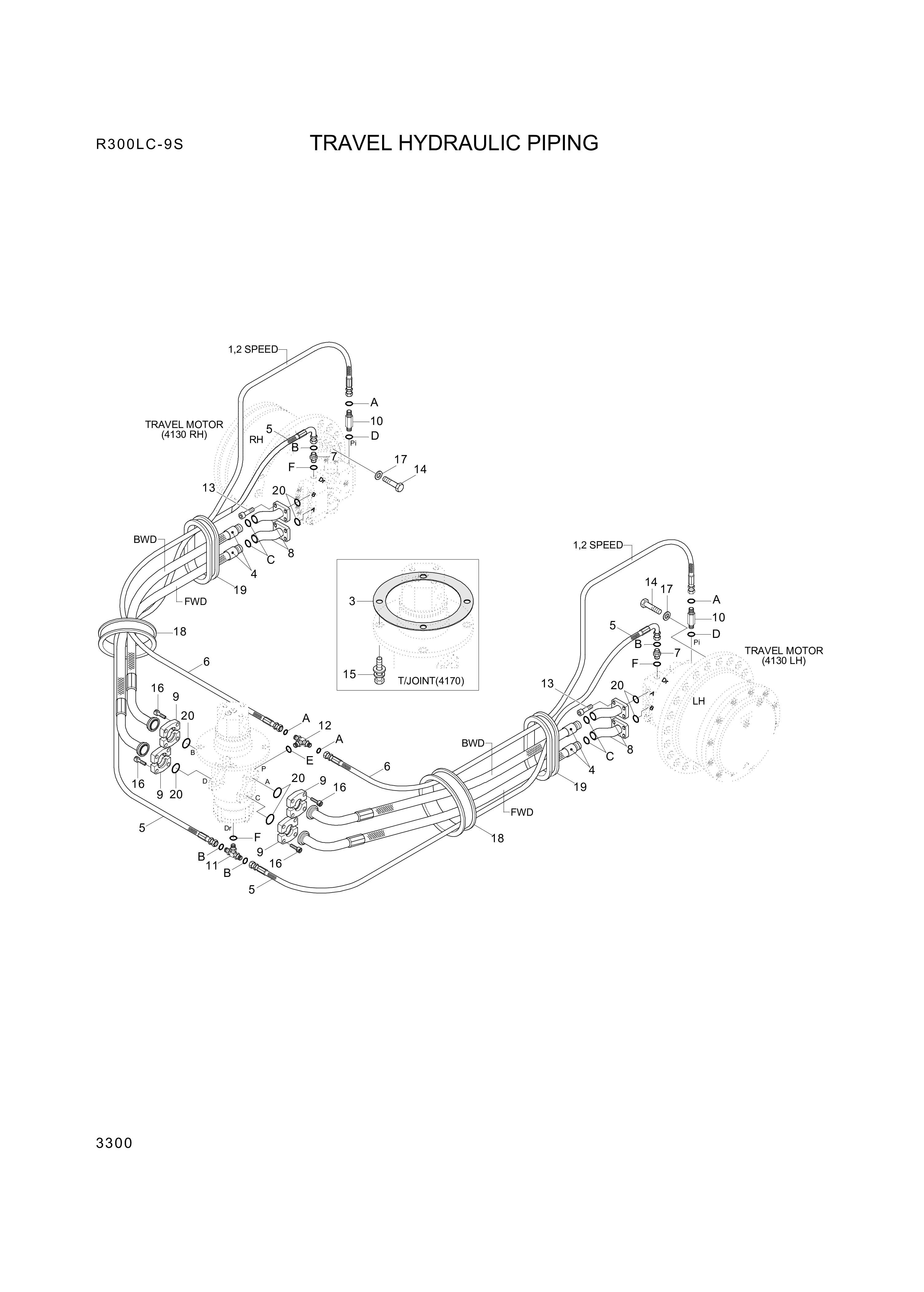 drawing for Hyundai Construction Equipment P930-082052 - HOSE ASSY-ORFS&THD