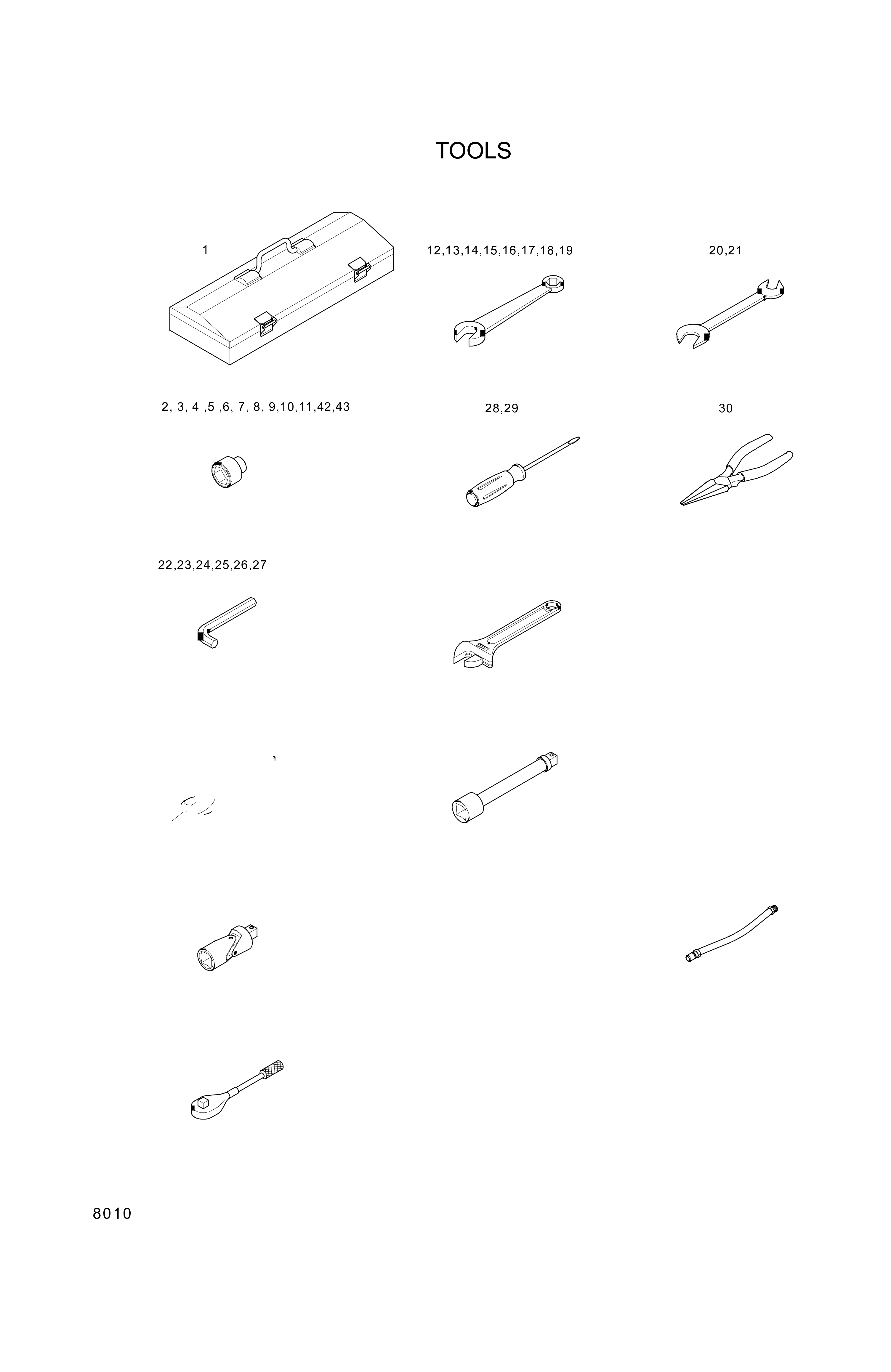 drawing for Hyundai Construction Equipment 92Z1-20010 - DECAL-TOOL LIST (figure 4)