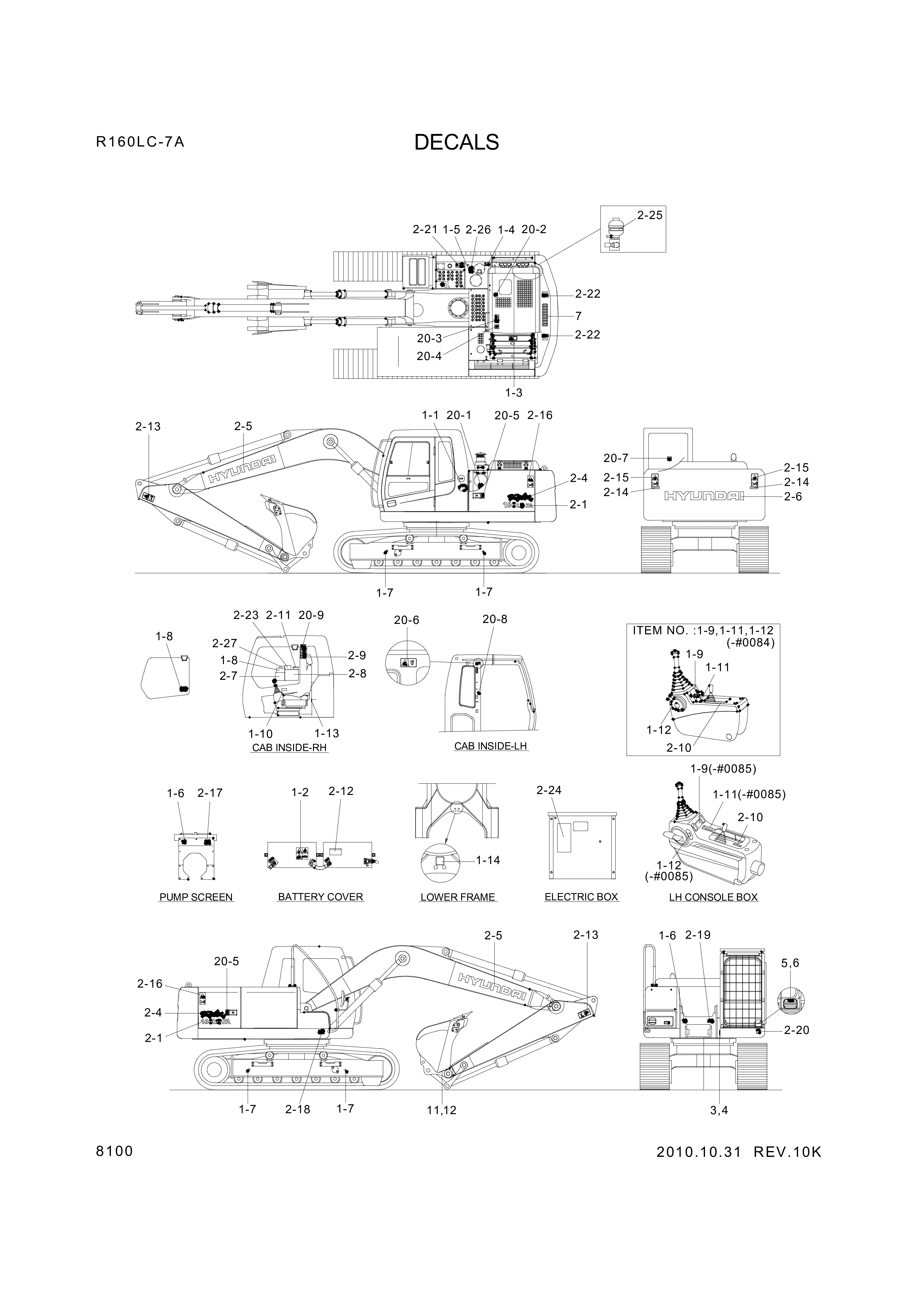 drawing for Hyundai Construction Equipment 93N5-02100 - DECAL KIT-LIFT CHART (figure 1)