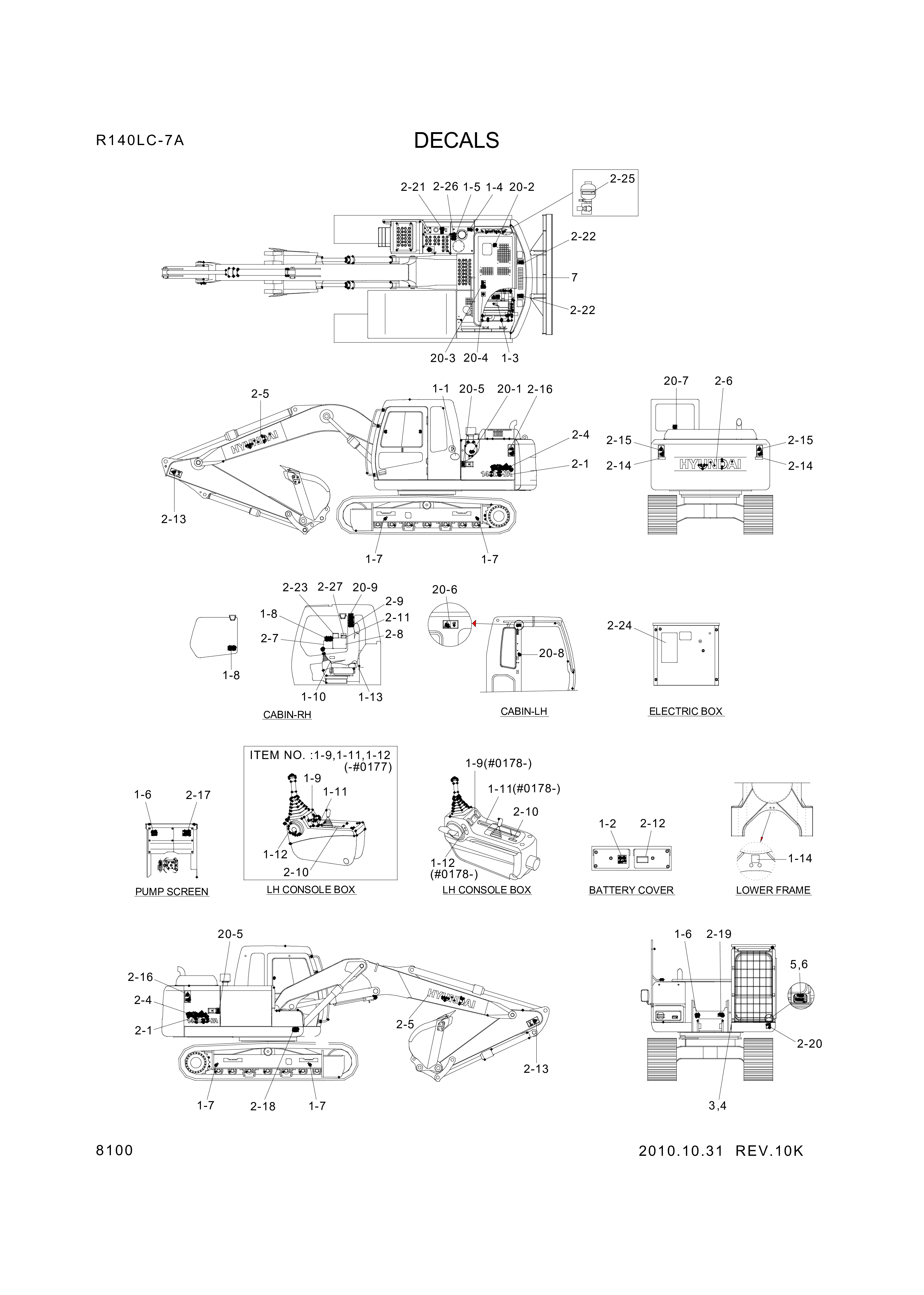 drawing for Hyundai Construction Equipment 93N4-04130 - DECAL-LIFT CHART (figure 1)