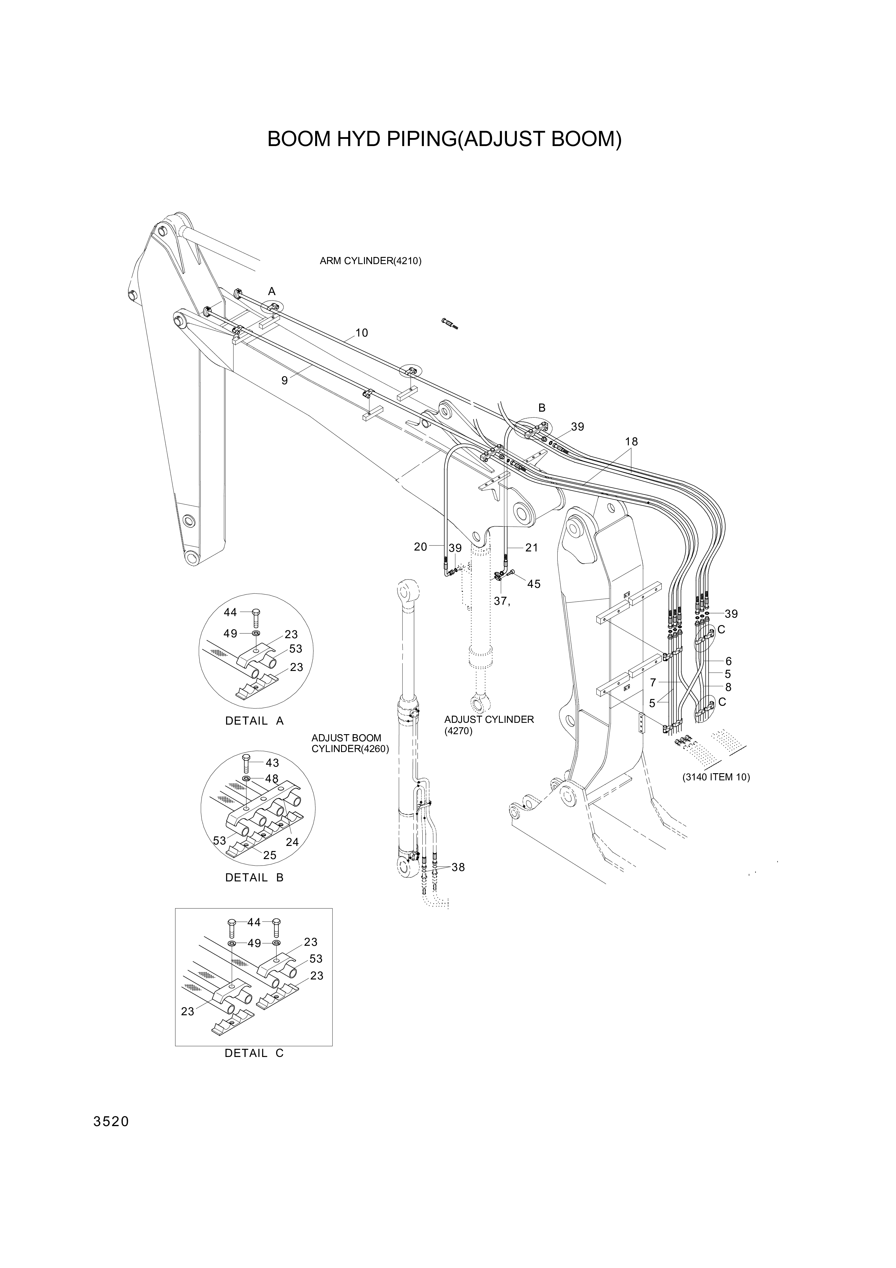 drawing for Hyundai Construction Equipment 35EA-50500 - CLAMP (figure 2)