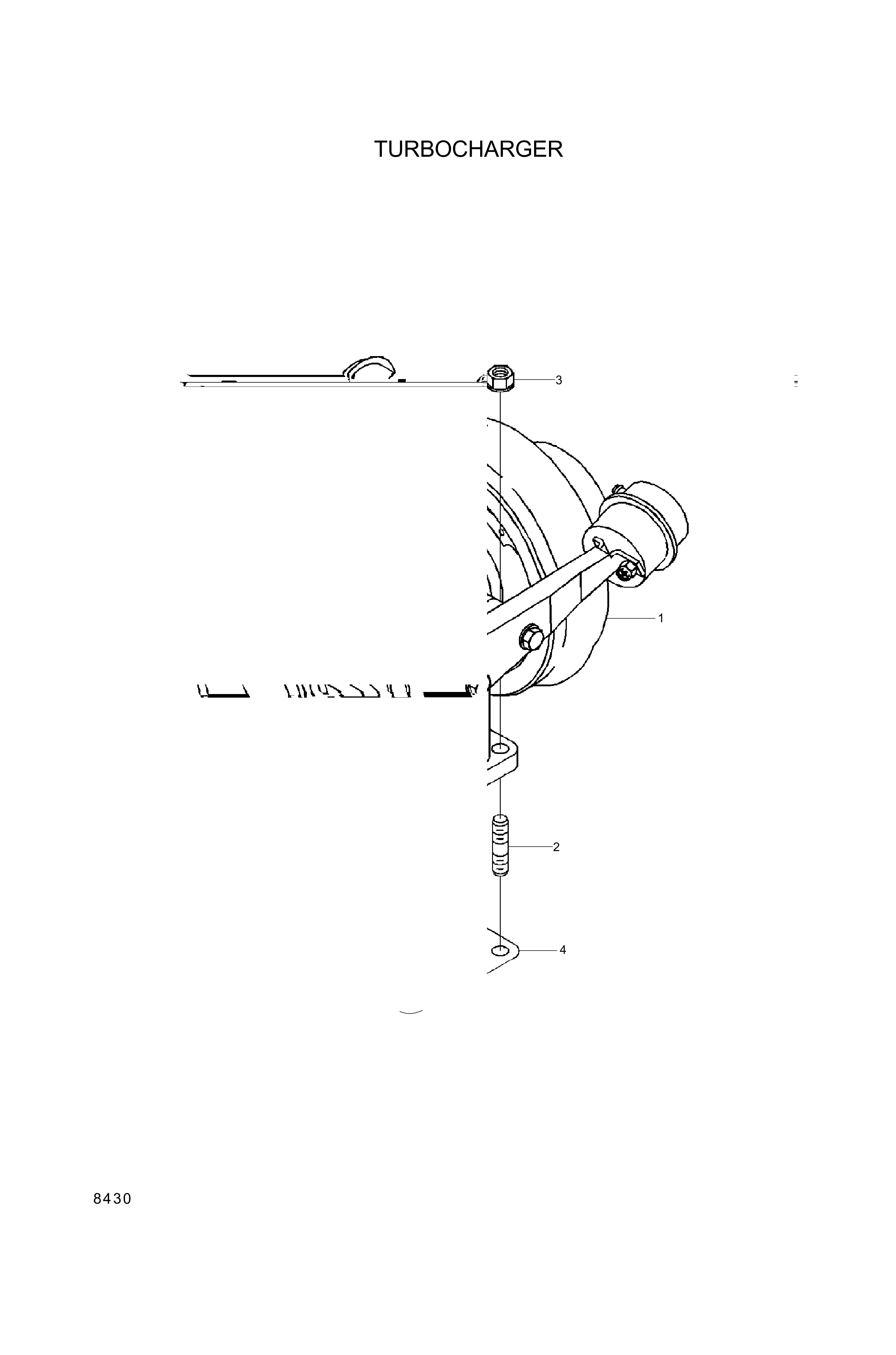drawing for Hyundai Construction Equipment YUBP-06296 - TURBOCHARGER (figure 1)