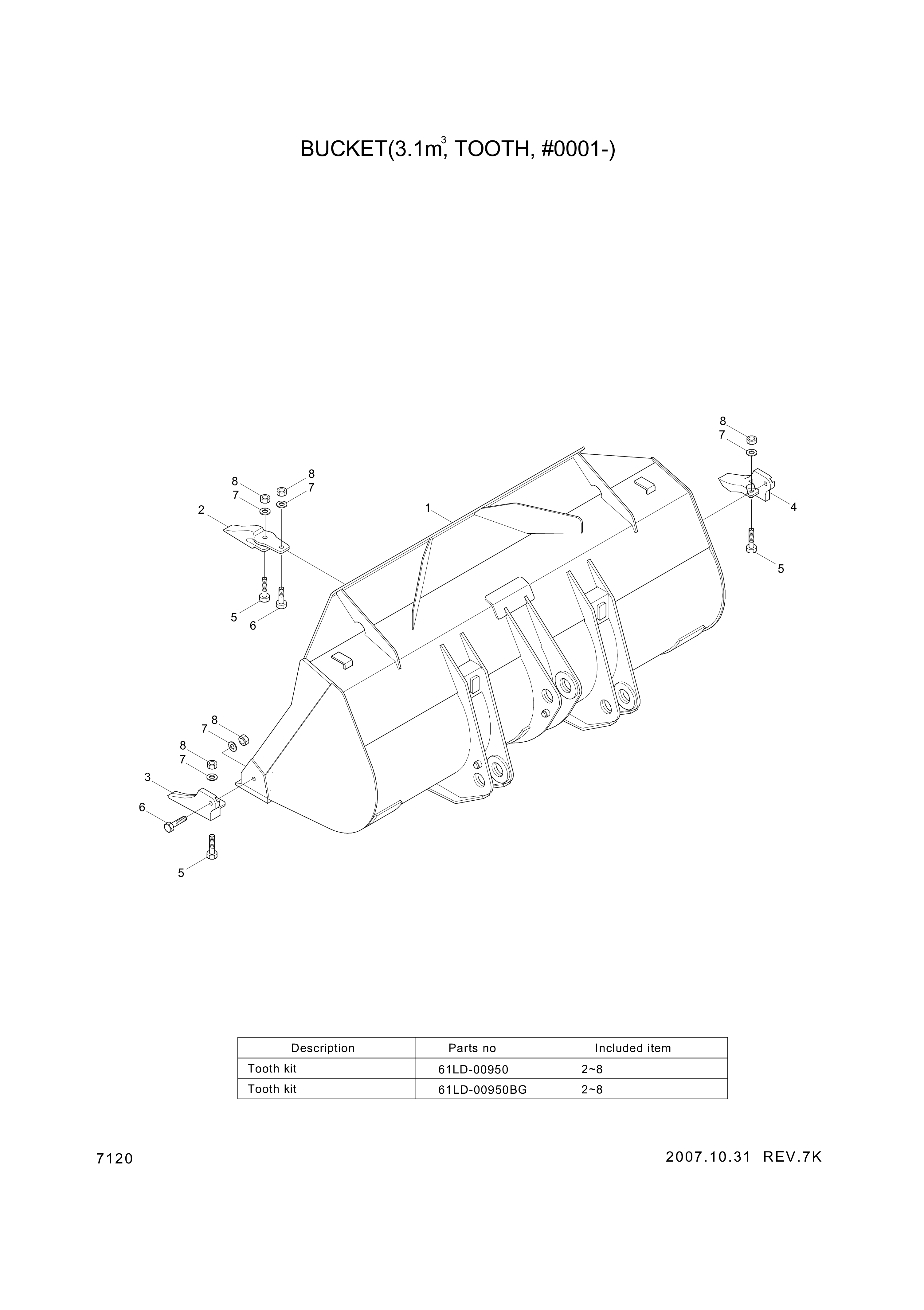drawing for Hyundai Construction Equipment 61LD-03010 - BUCKET