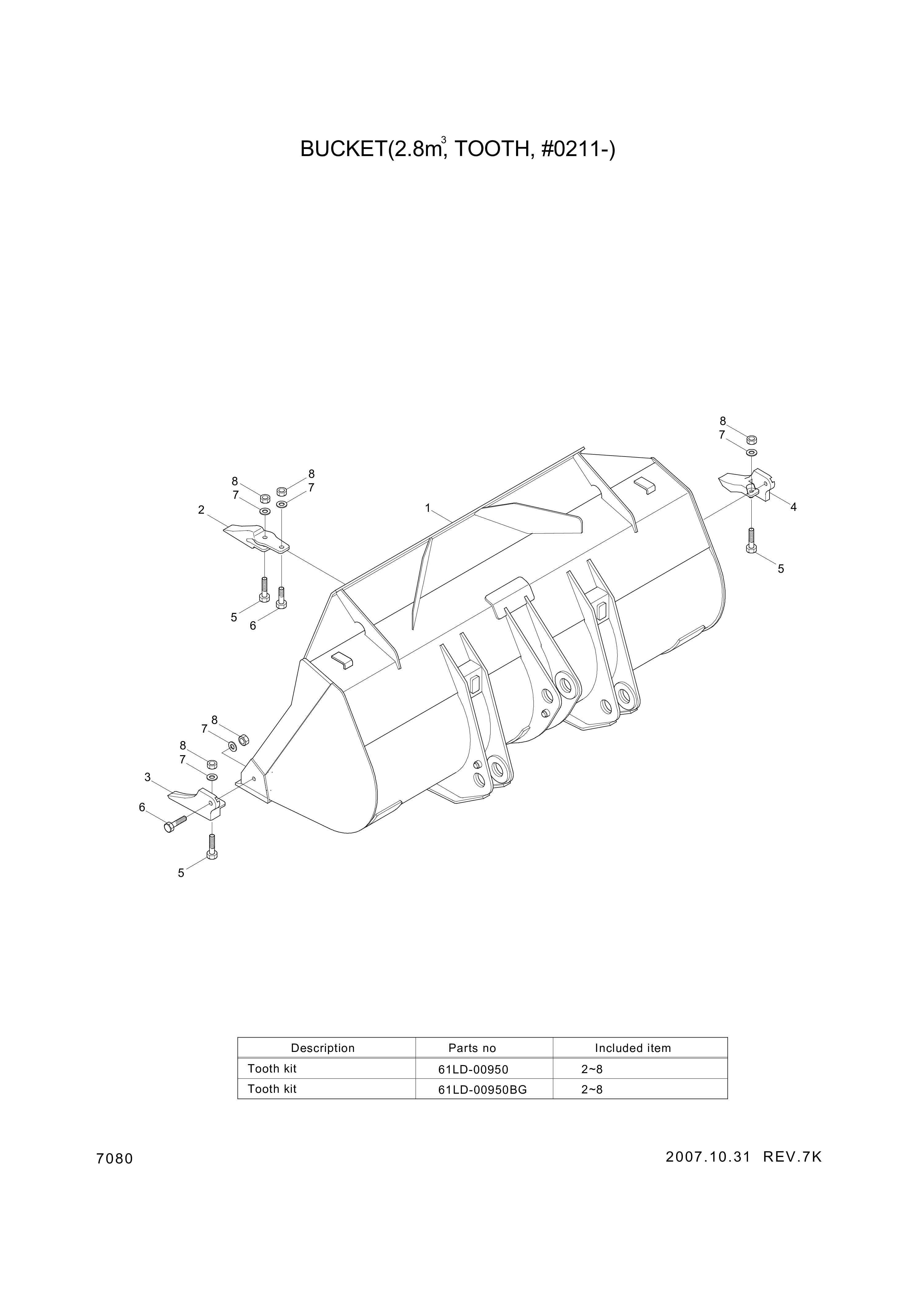 drawing for Hyundai Construction Equipment 61LD-02010 - BUCKET (figure 1)