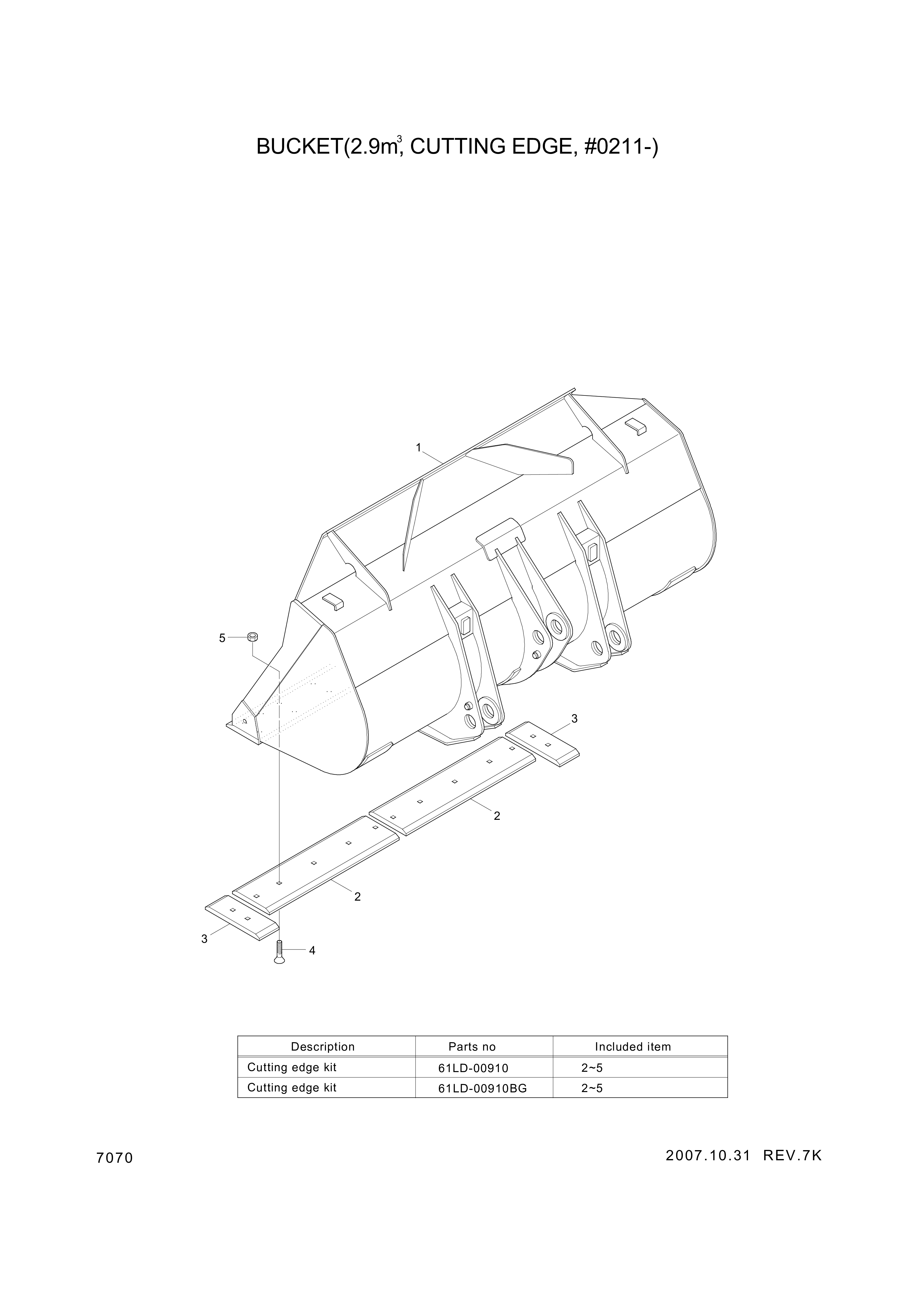 drawing for Hyundai Construction Equipment 61LD-02010 - BUCKET (figure 2)