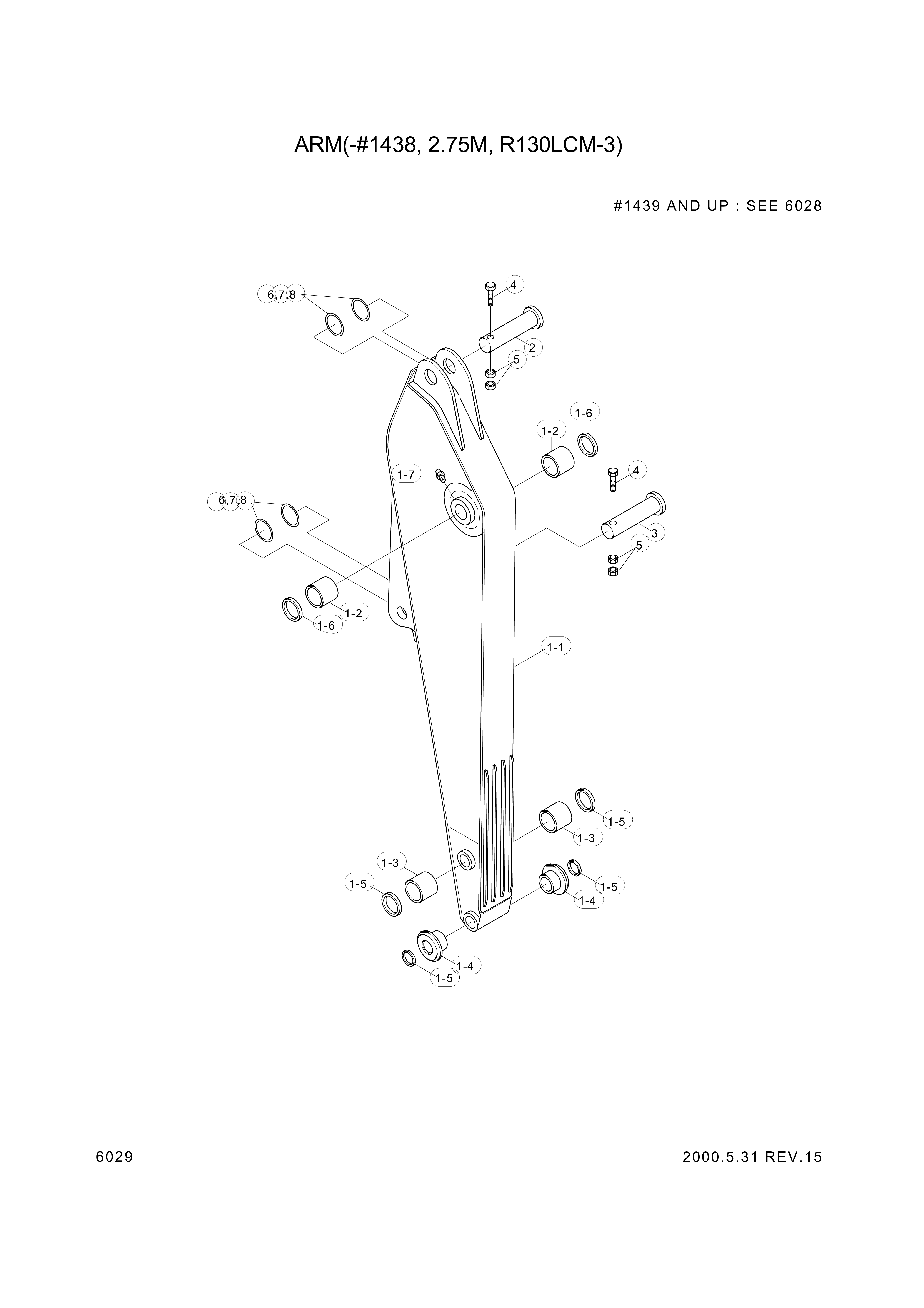 drawing for Hyundai Construction Equipment X114-702074 - BUSHING-PIN (figure 4)
