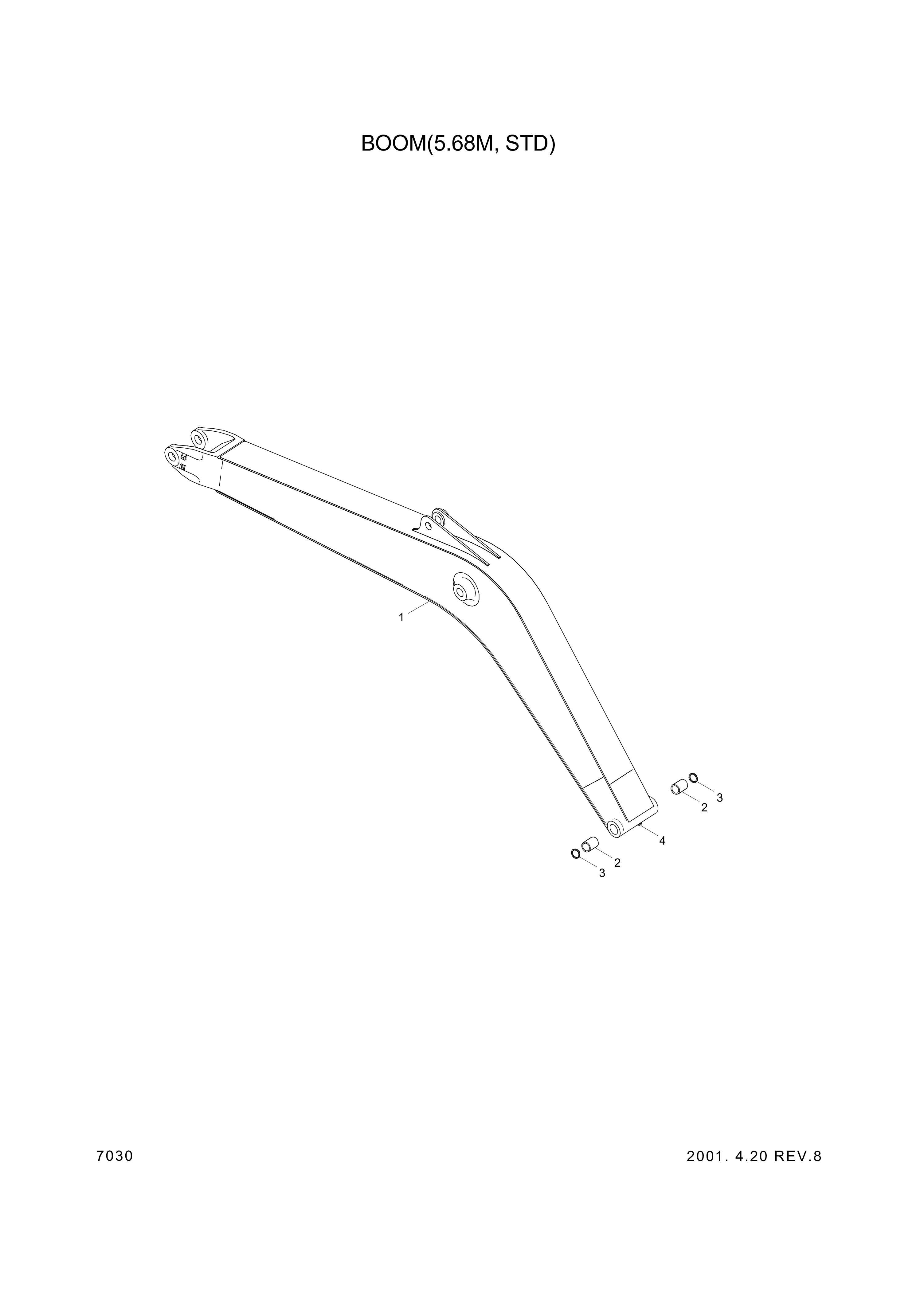 drawing for Hyundai Construction Equipment 61EM-10010 - BOOM ASSY-5.68M