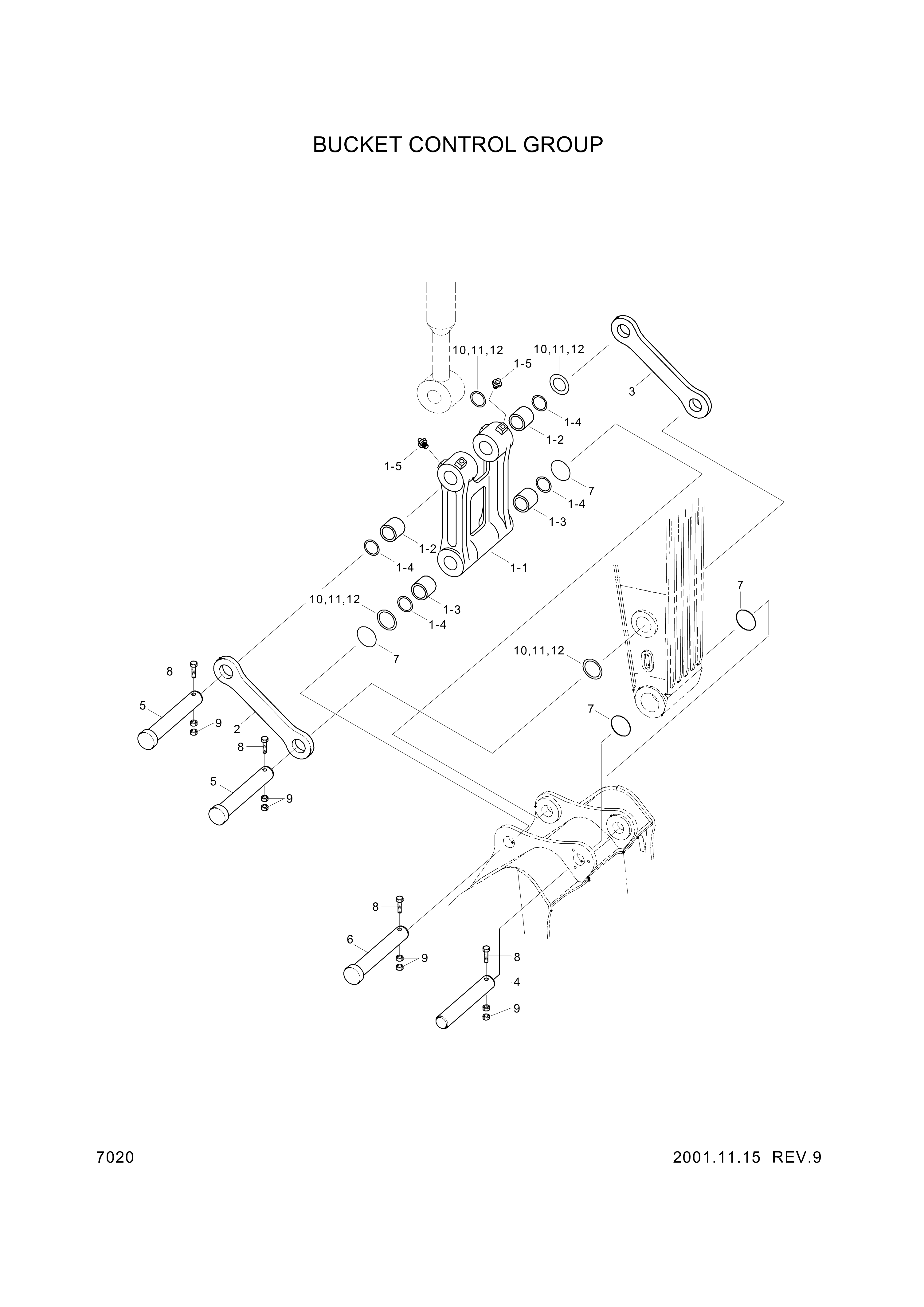 drawing for Hyundai Construction Equipment 61EM-40010 - ROD ASSY-CONTROL