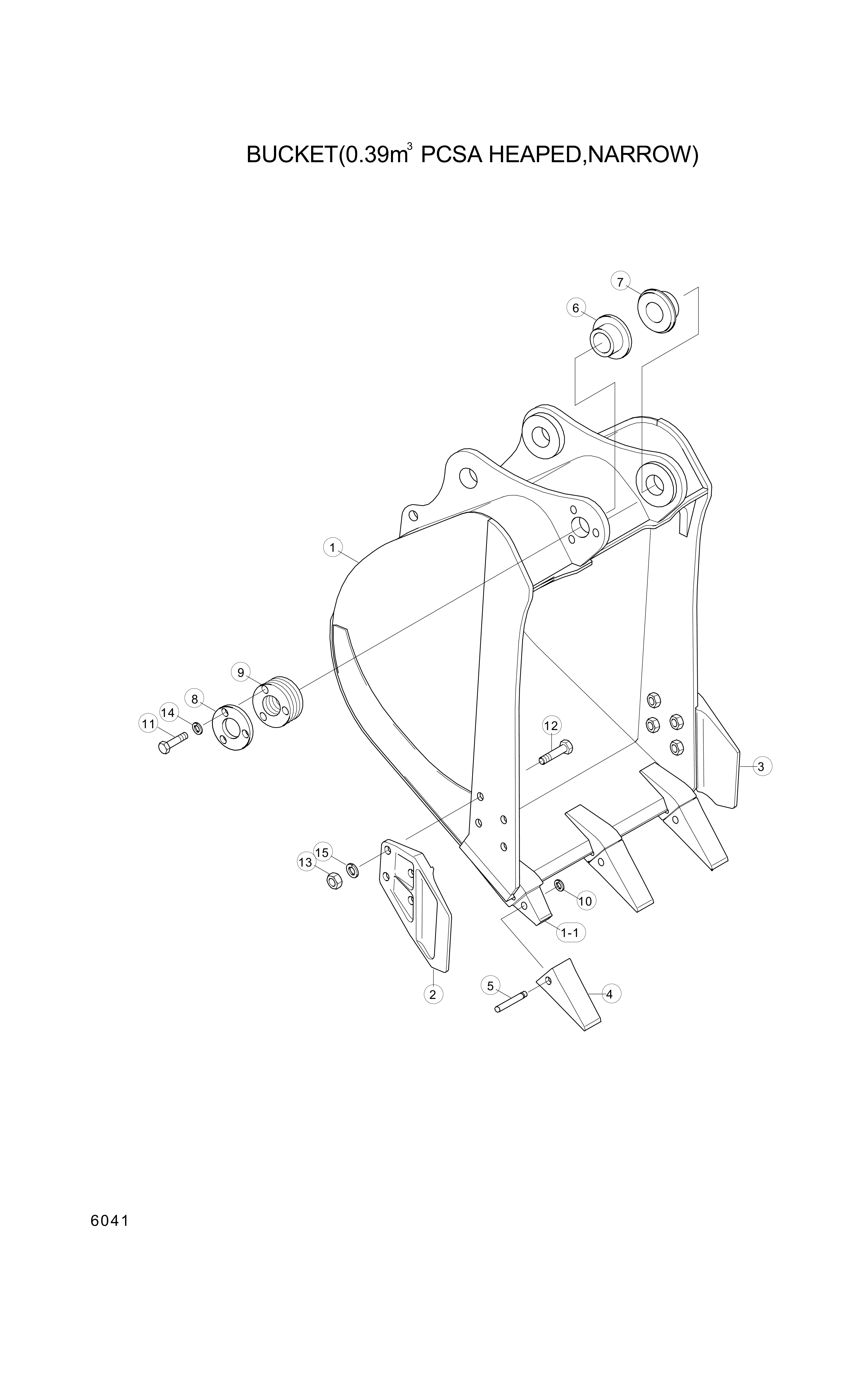 drawing for Hyundai Construction Equipment 61EK-31011 - BUCKET WA (figure 1)