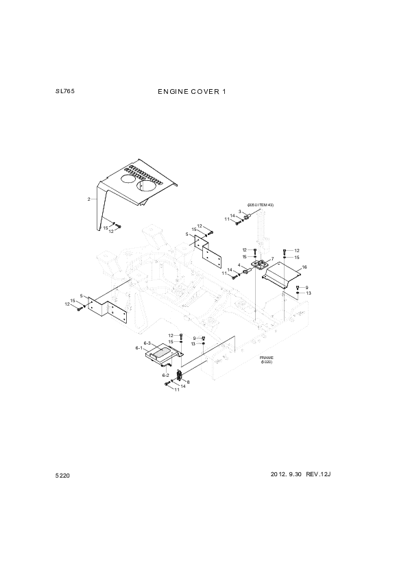 drawing for Hyundai Construction Equipment 76Z1-40080 - COVER-BATT (figure 1)