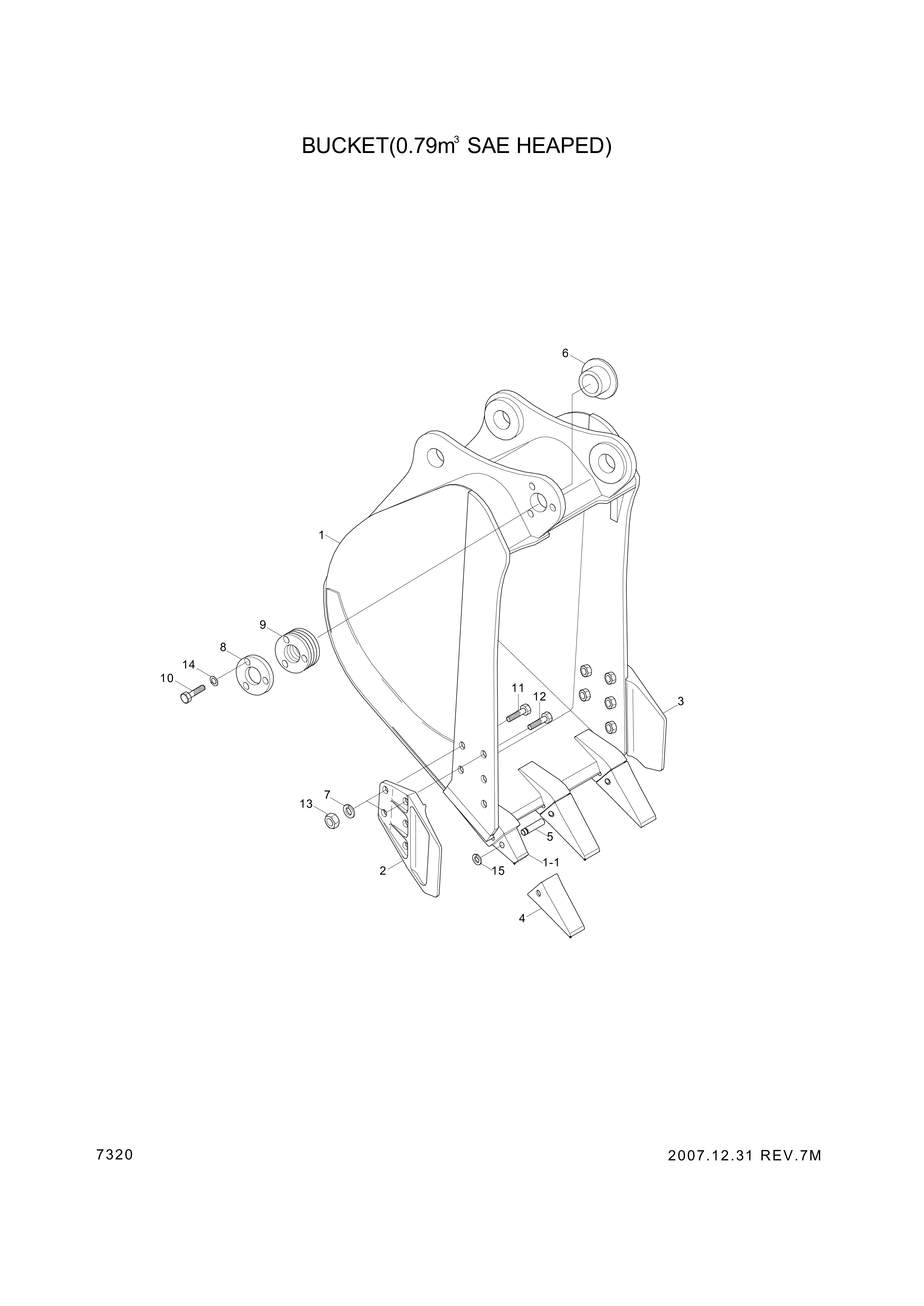 drawing for Hyundai Construction Equipment 61N8-31010 - BUCKET (figure 3)