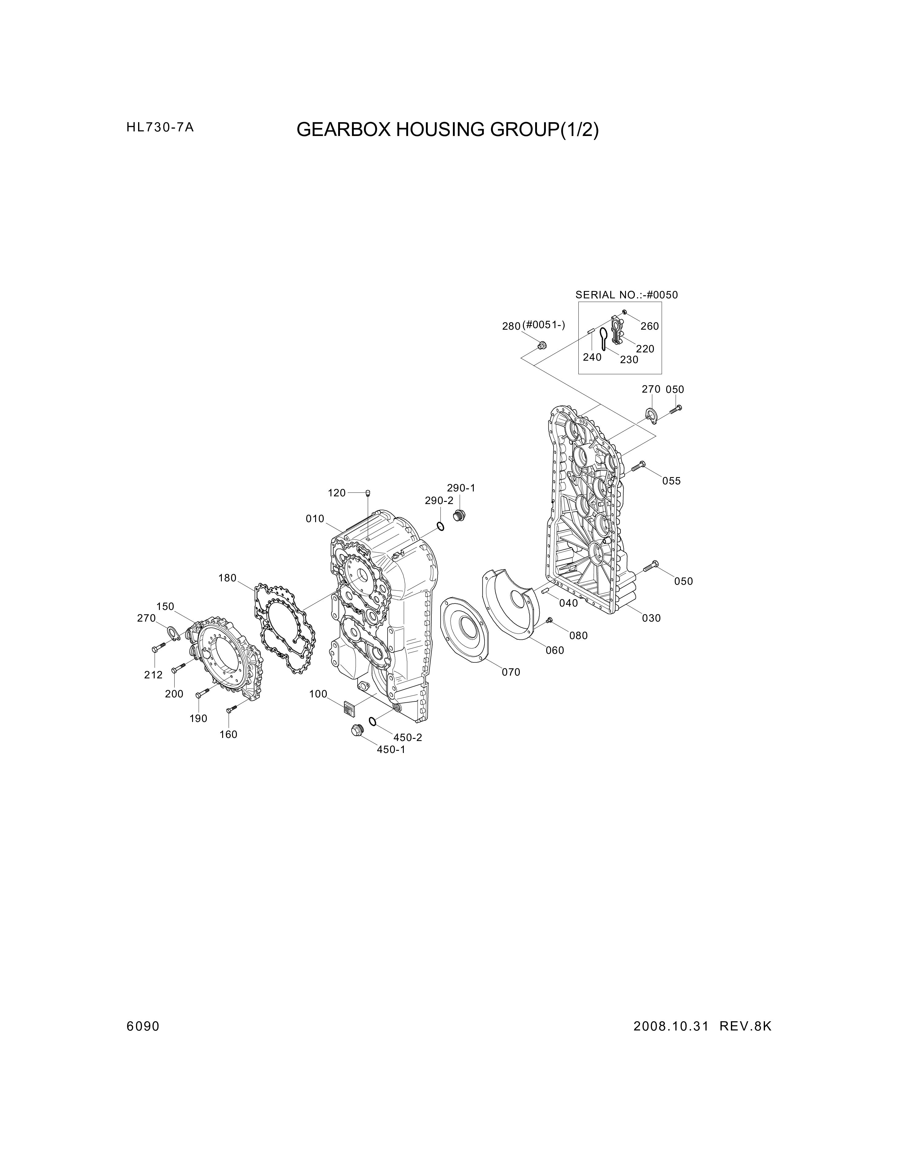 drawing for Hyundai Construction Equipment 4656-201-020 - HOUSING-GEARBOX (figure 3)