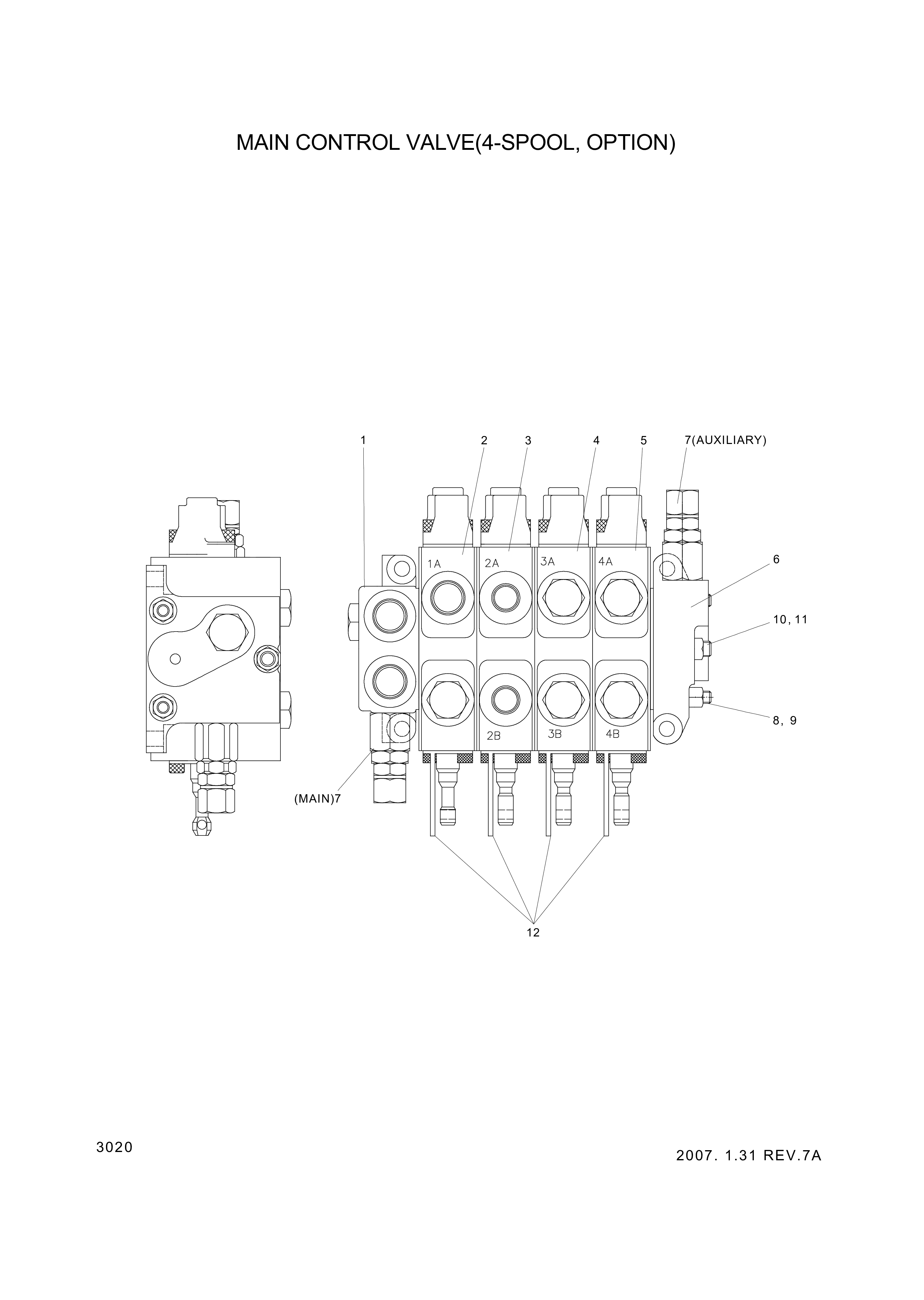 drawing for Hyundai Construction Equipment 2004210411 - Section-Aux2 (figure 4)