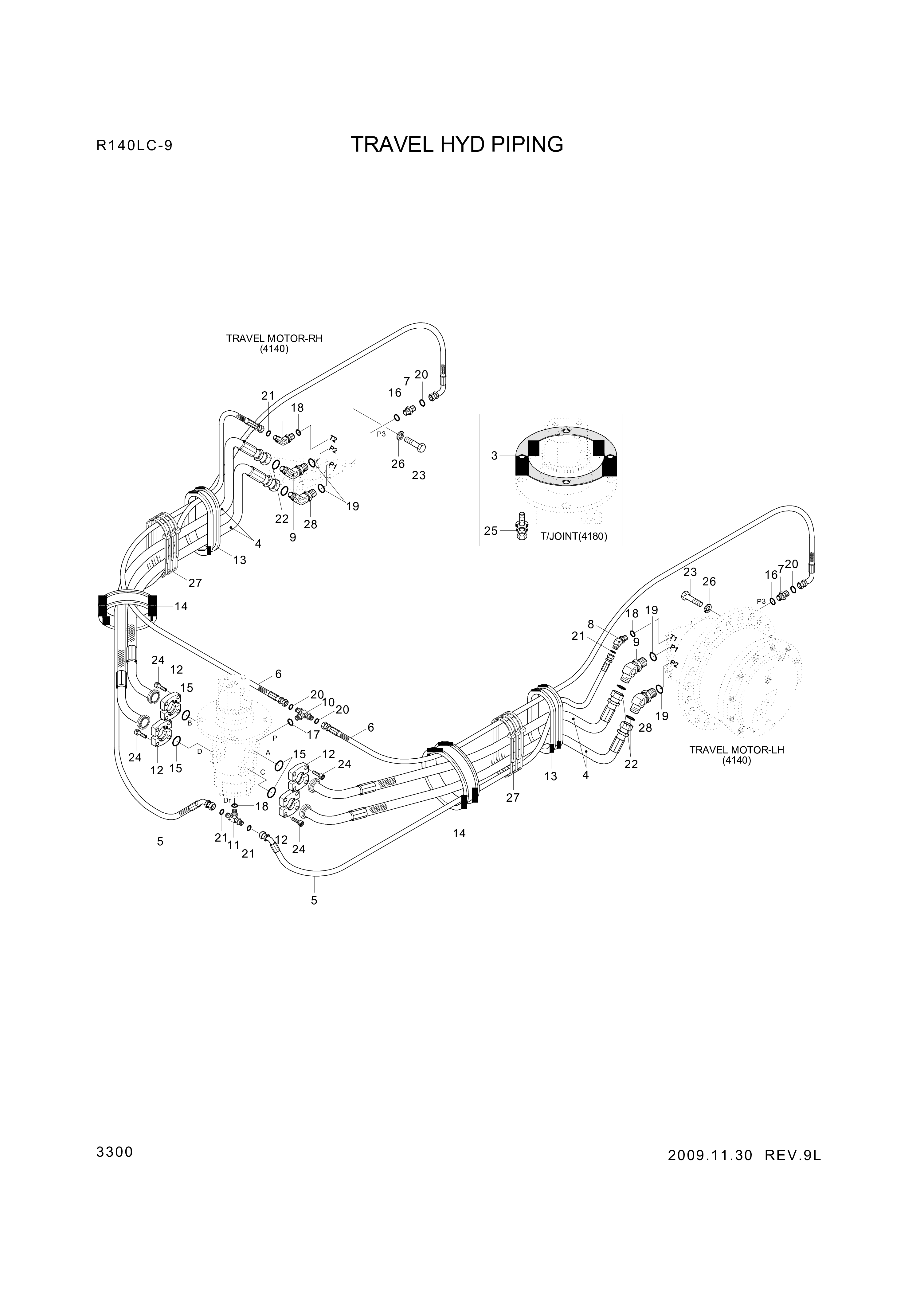 drawing for Hyundai Construction Equipment P950-127334 - HOSE ASSY-ORFS&FLG