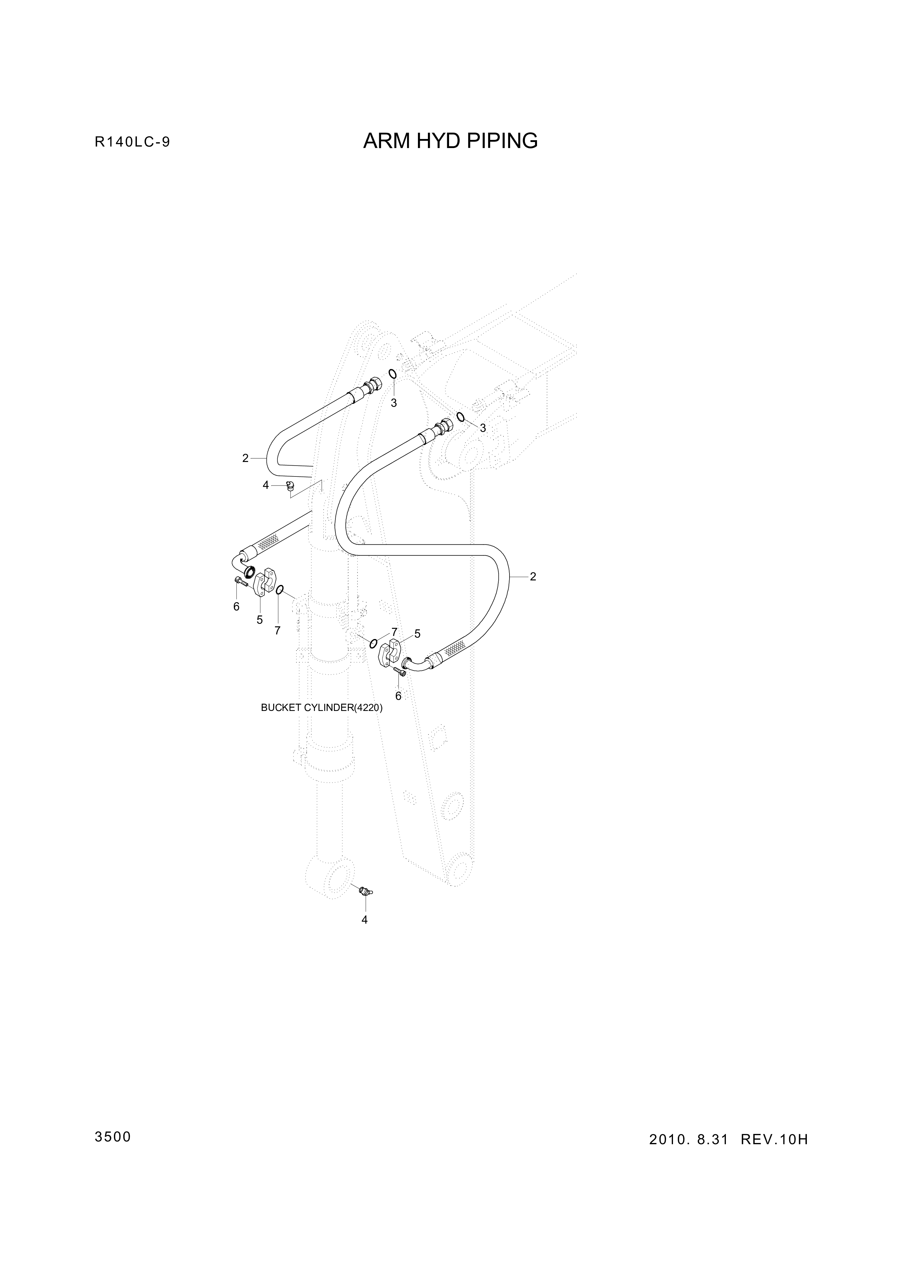 drawing for Hyundai Construction Equipment P985-128434 - HOSE ASSY-ORFS&FLG