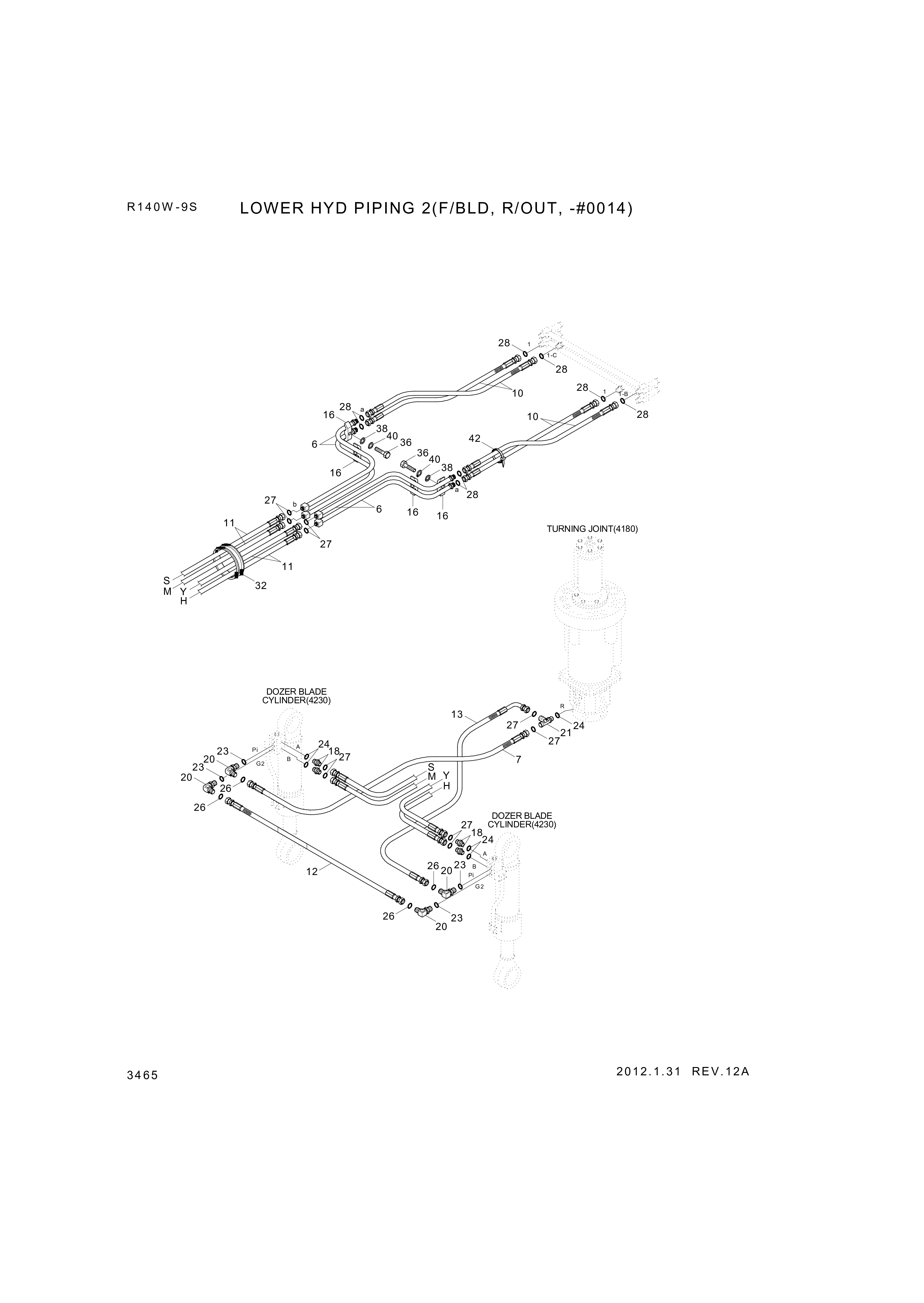 drawing for Hyundai Construction Equipment P933-044050 - HOSE ASSY-ORFS&THD