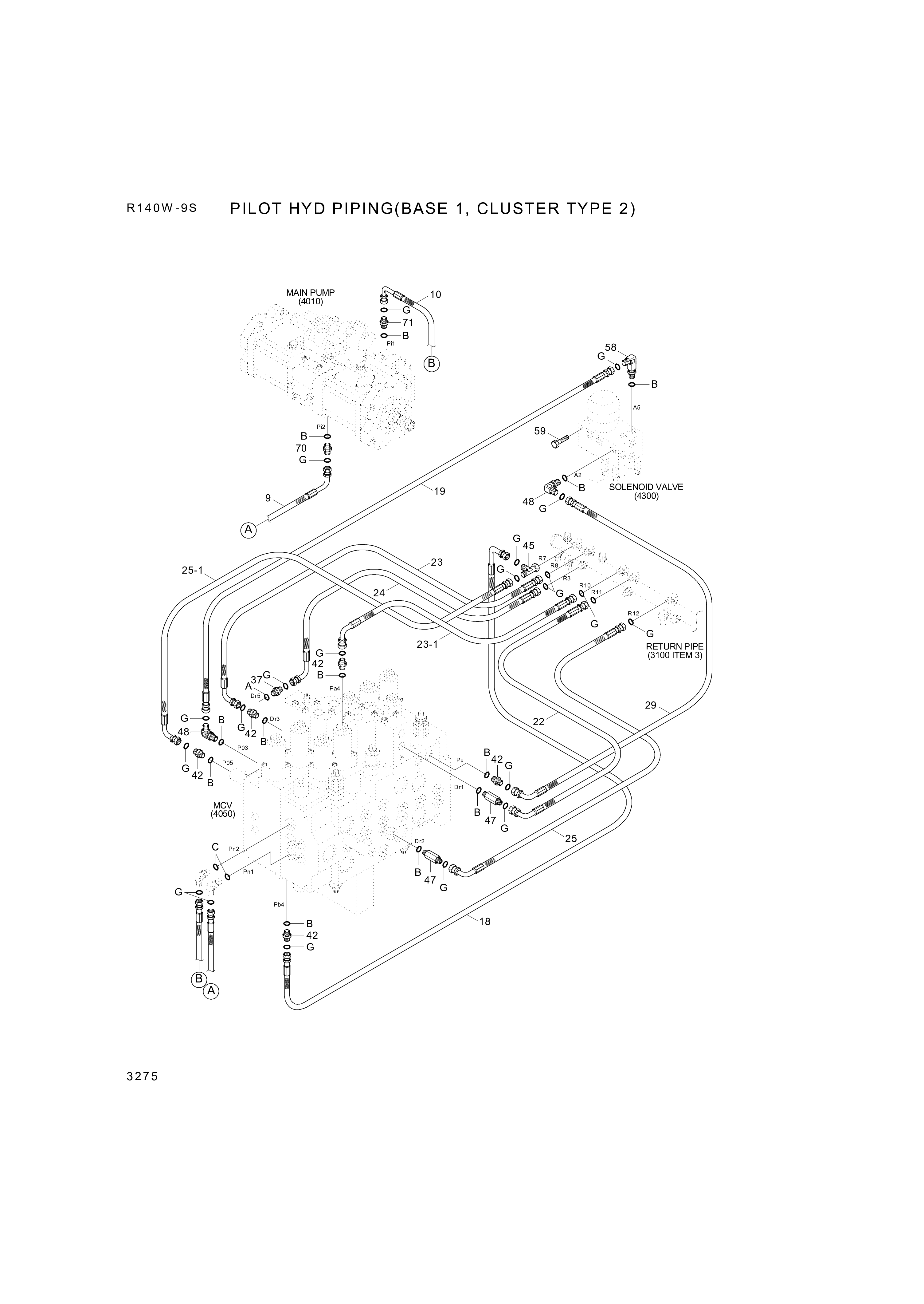 drawing for Hyundai Construction Equipment P930-043049 - HOSE ASSY-ORFS&THD