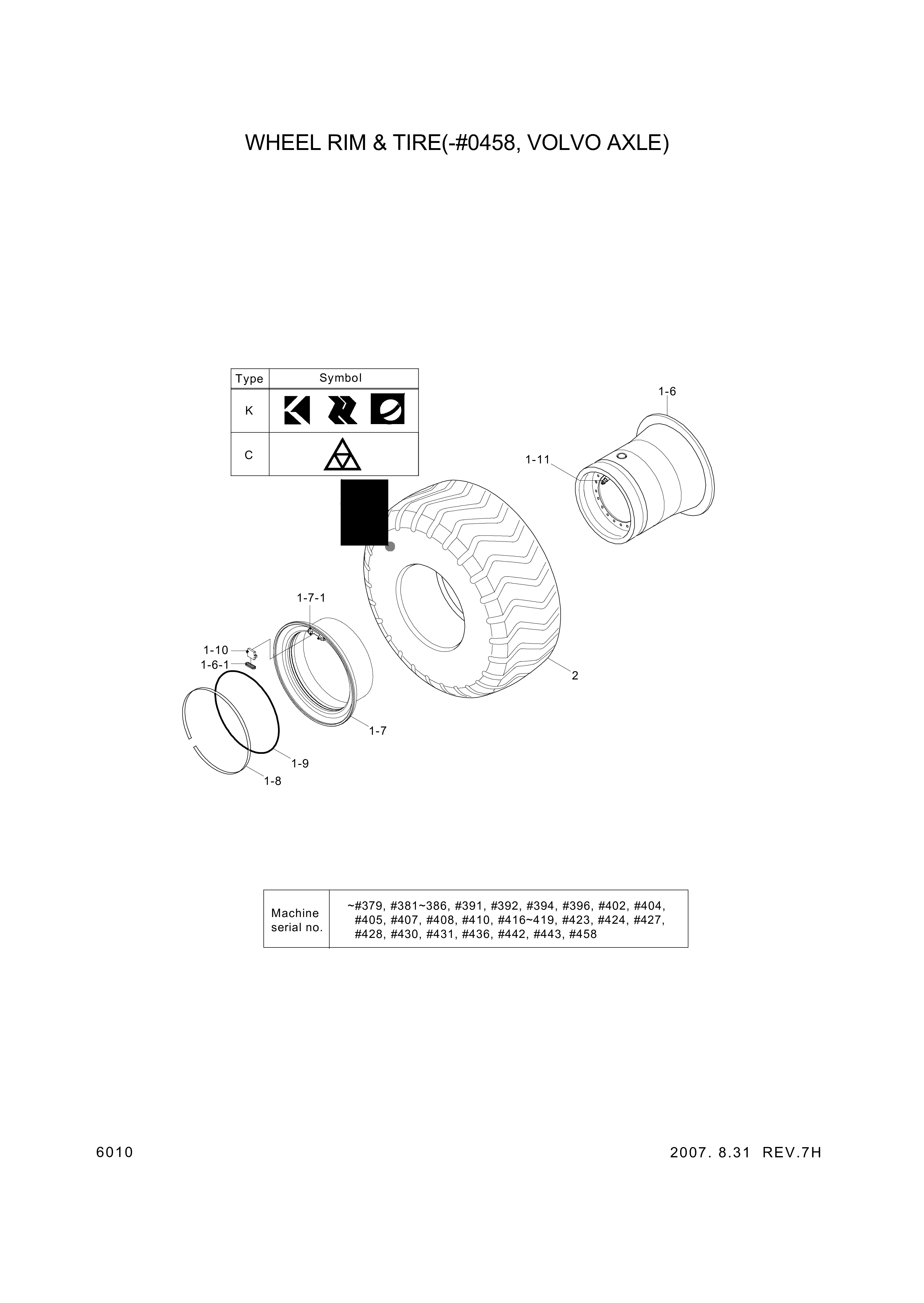 drawing for Hyundai Construction Equipment 84L1-00290 - TIRE
