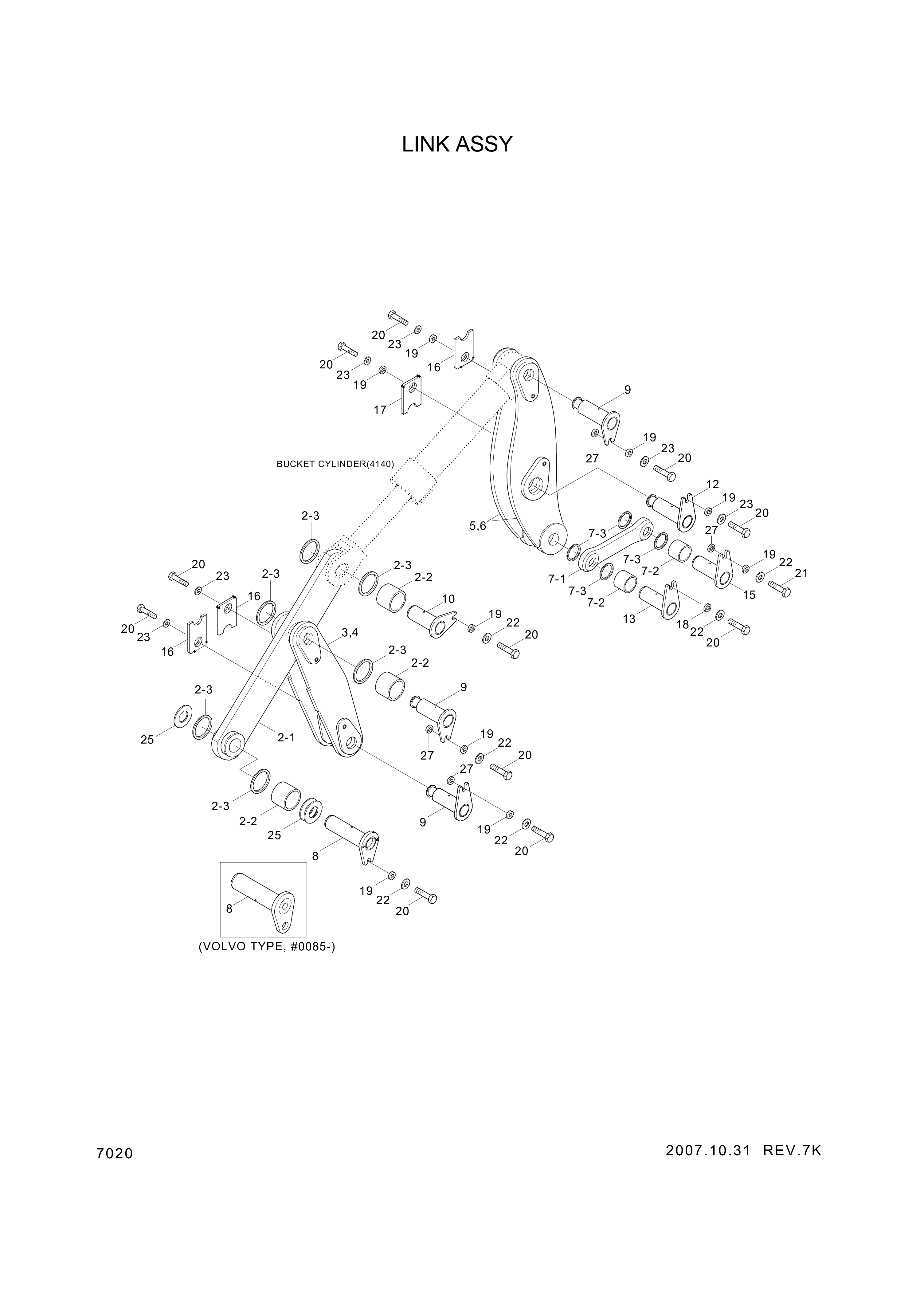 drawing for Hyundai Construction Equipment 61L8-30390 - BUSHING-PIN